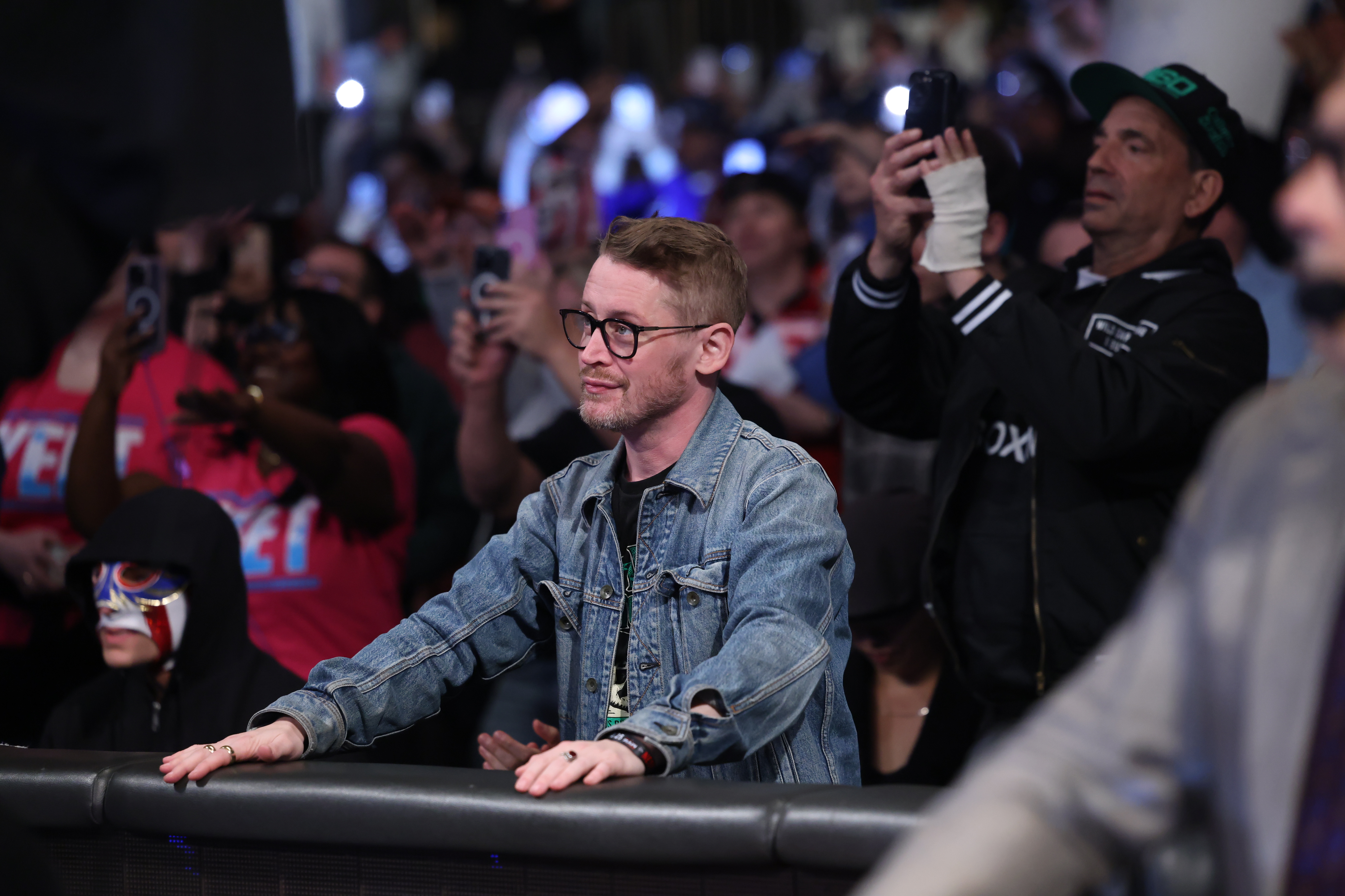 Macaulay Culkin is in the audience during Monday night RAW at Madison Square Garden in New York City on March 10, 2025 | Source: Getty Images