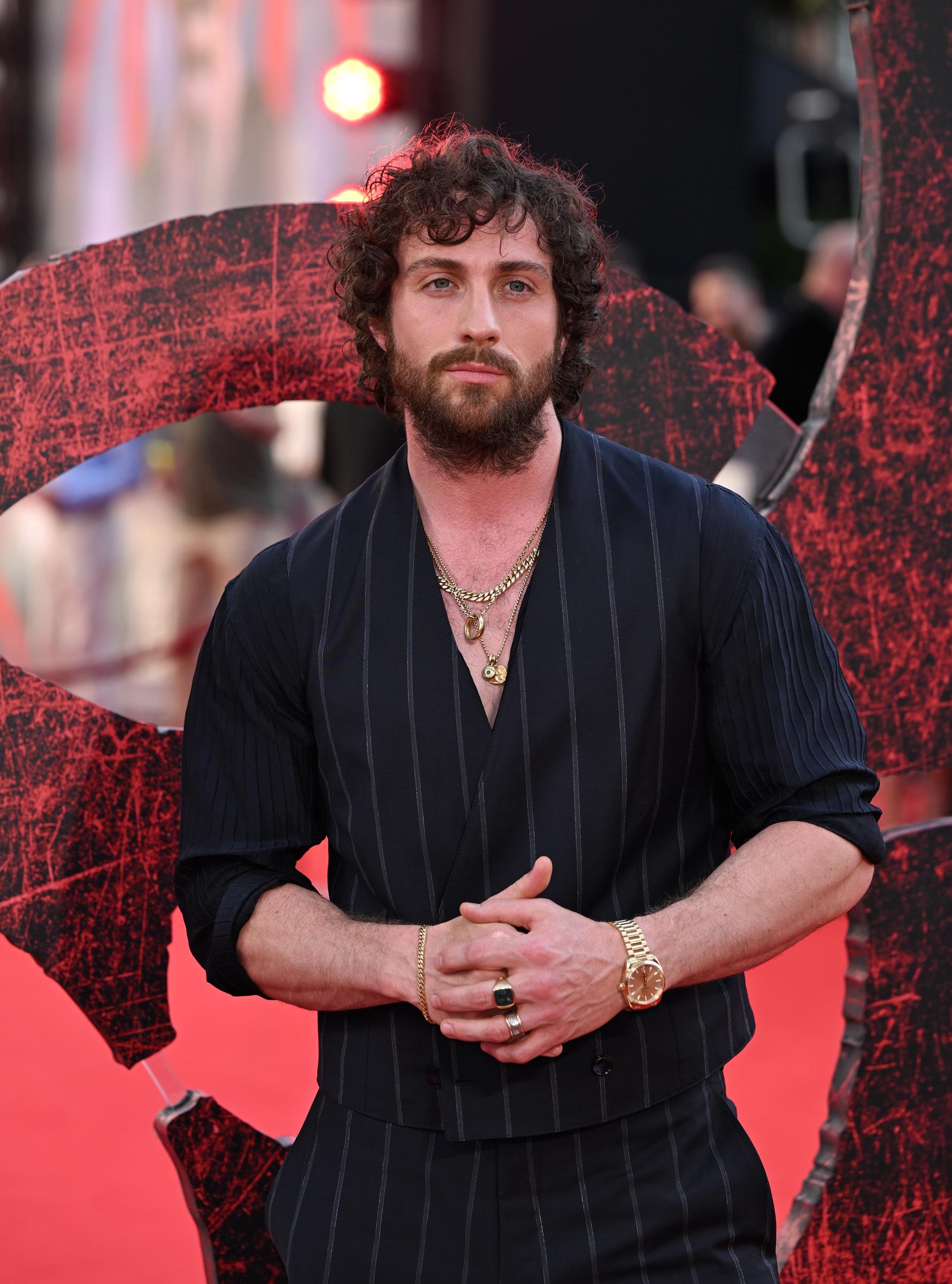 Aaron Taylor-Johnson at the "28 Years Later" world premiere at the Odeon Luxe Leicester Square on June 18, 2025, in London, England. | Source: Getty Images