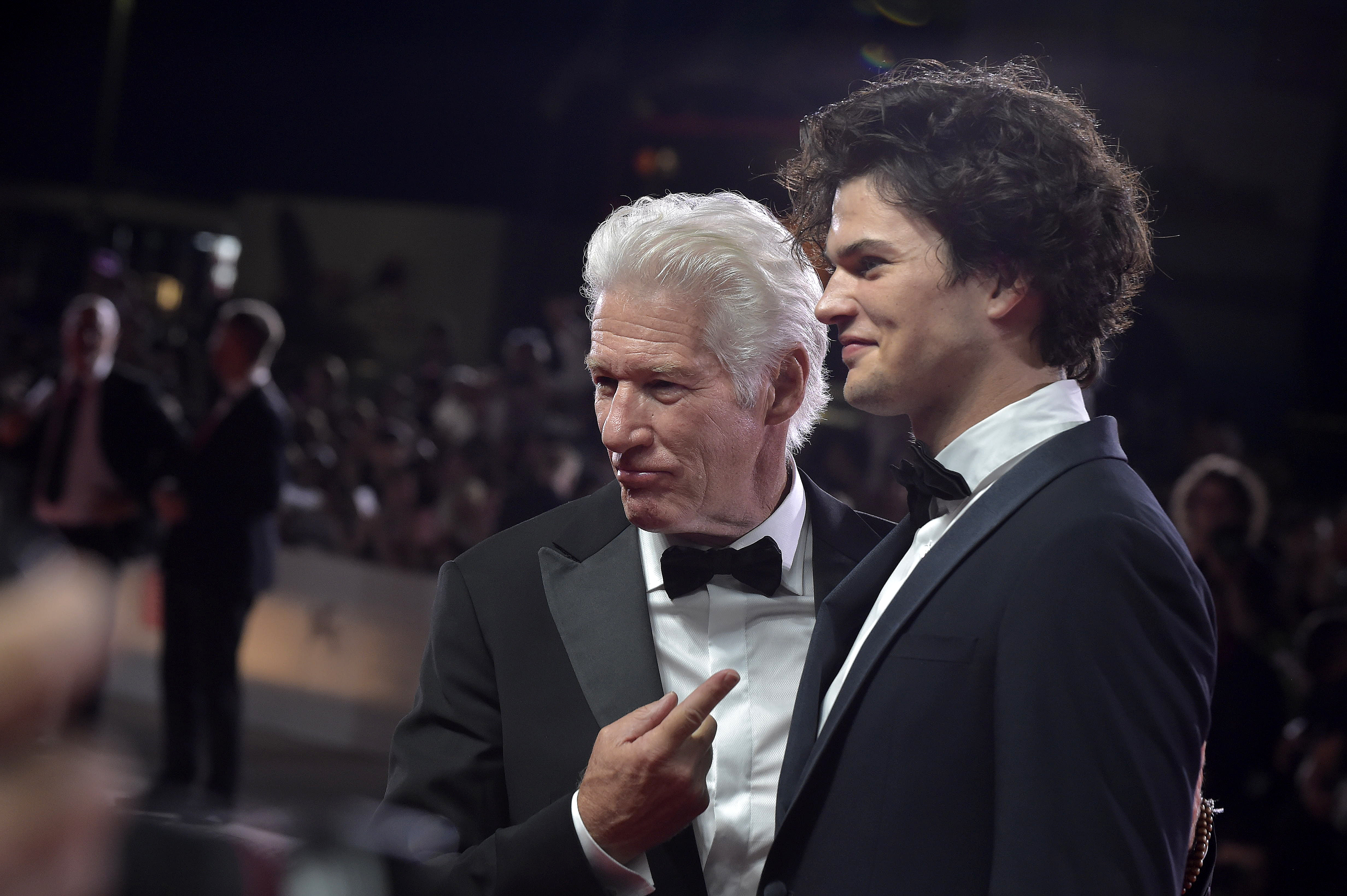 Richard Gere and his son Homer James Jigme Gere at the 81 Venice International Film Festival 2024 | Source: Getty Images