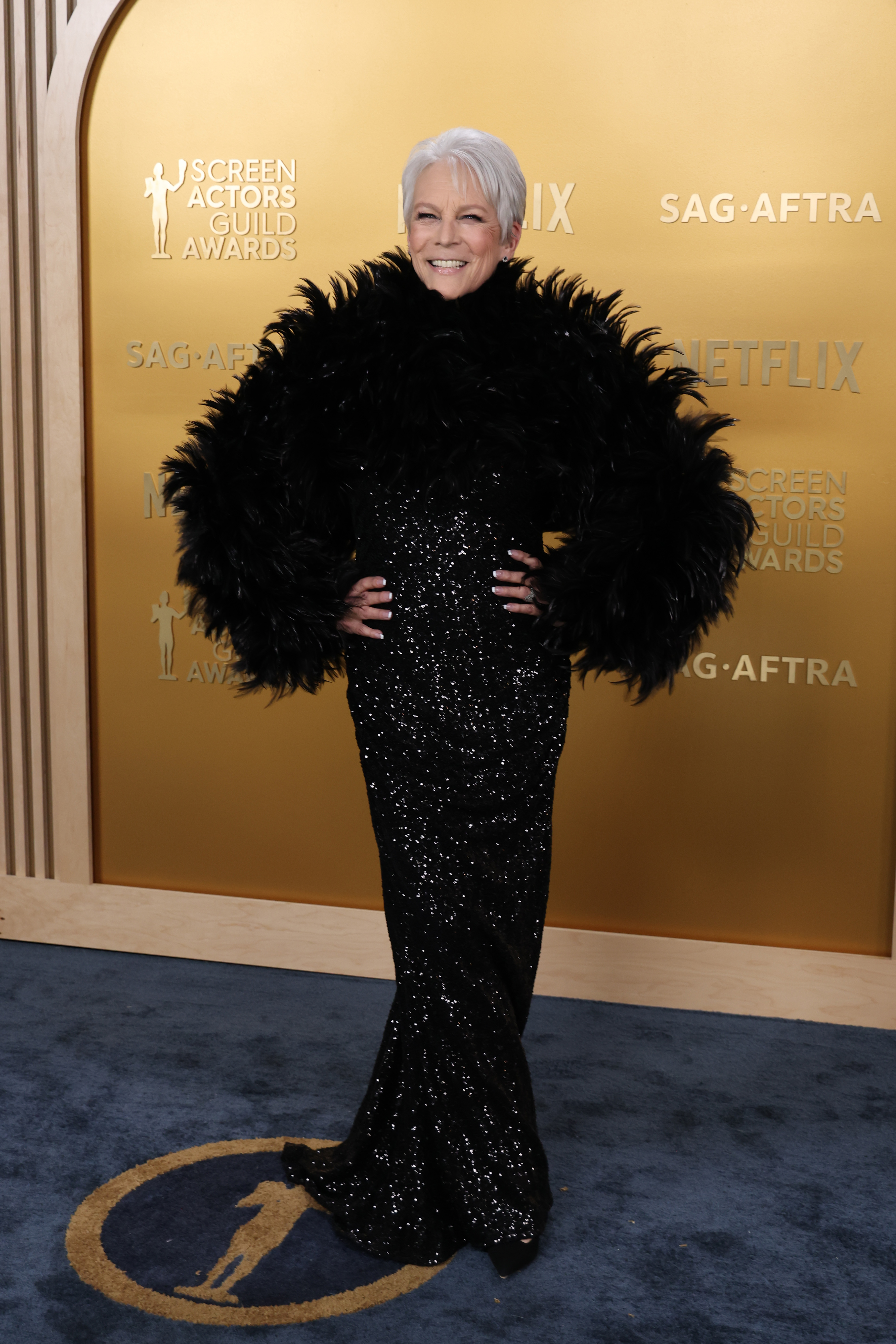 Jamie Lee Curtis at the 2025 Screen Actors Guild Awards at Shrine Auditorium and Expo Hall on February 23 in Los Angeles, California. | Source: Getty Images