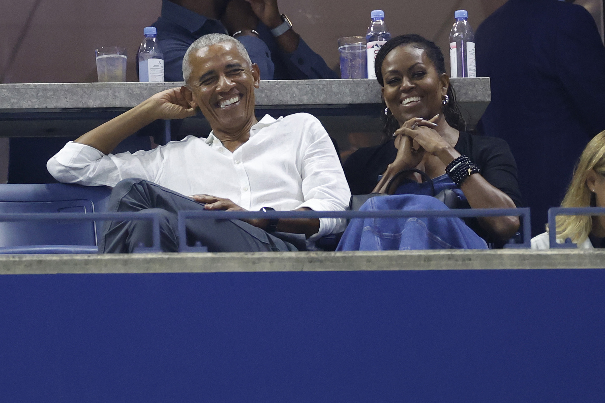 Barack Obama and his wife Michelle Obama on August 28, 2023 in the Flushing neighborhood of the Queens borough of New York City | Source: Getty Images