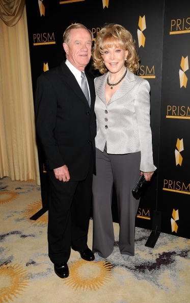 Barbara Eden with husband Jon Eicholtz at the Beverly Hills Hotel on April 22, 2010 in Beverly Hills, California. | Photo: Getty Images