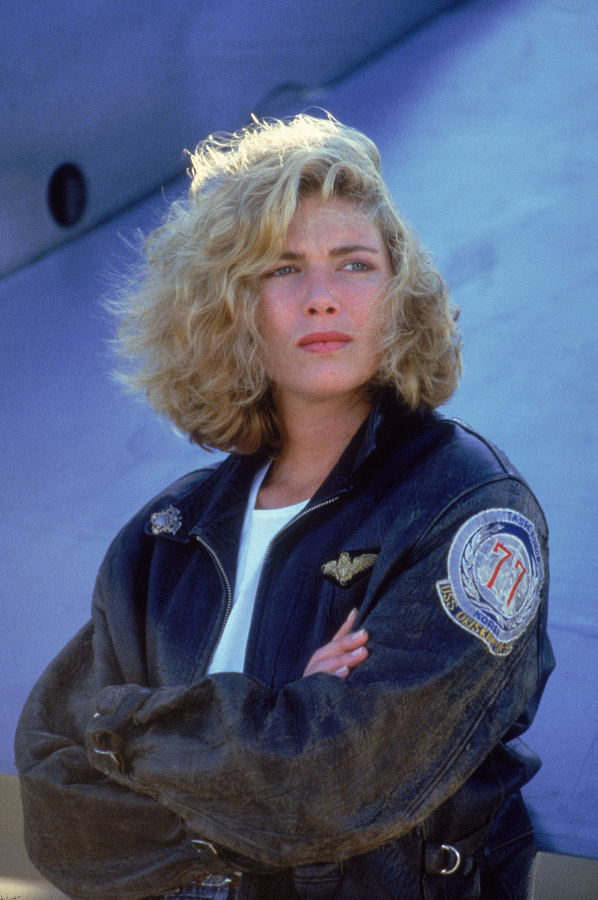 The iconic '80s actress on the set of "Top Gun," circa 1986. | Source: Getty Images