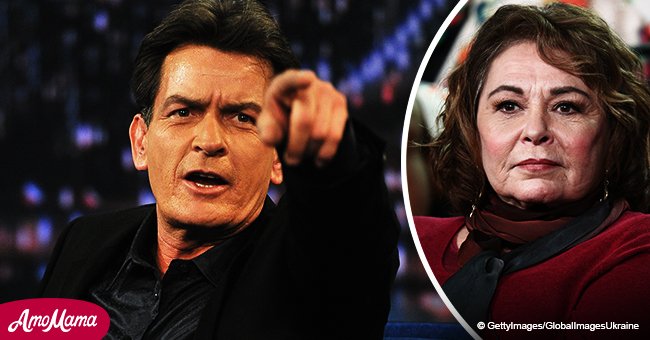 Charlie Sheen says 'Adios' to Roseanne Barr