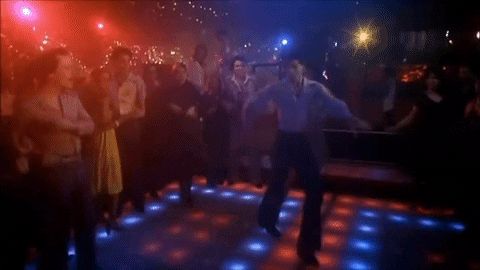 John Travolta performing a dance in the film "Saturday Night Fever." Source: Giphy.