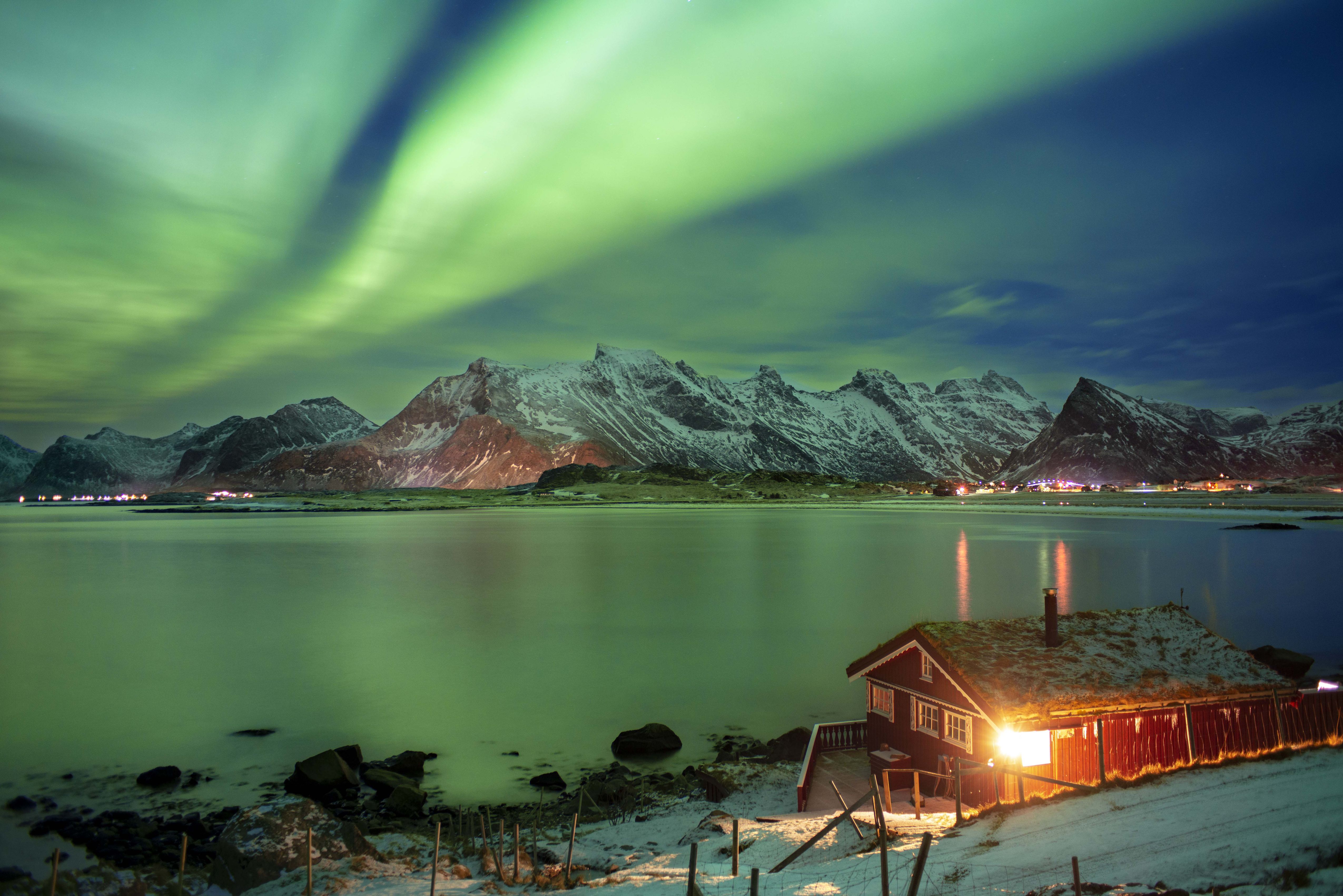 The Northern Lights displayed over Svolvaer, Norway on July 3, 2024 | Source: Getty Images