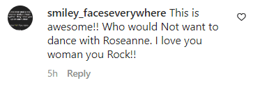 A fan's comment on Roseanne Barr's Instagram video on February 16, 2023 | Source: Instagram/officialroseannebarr