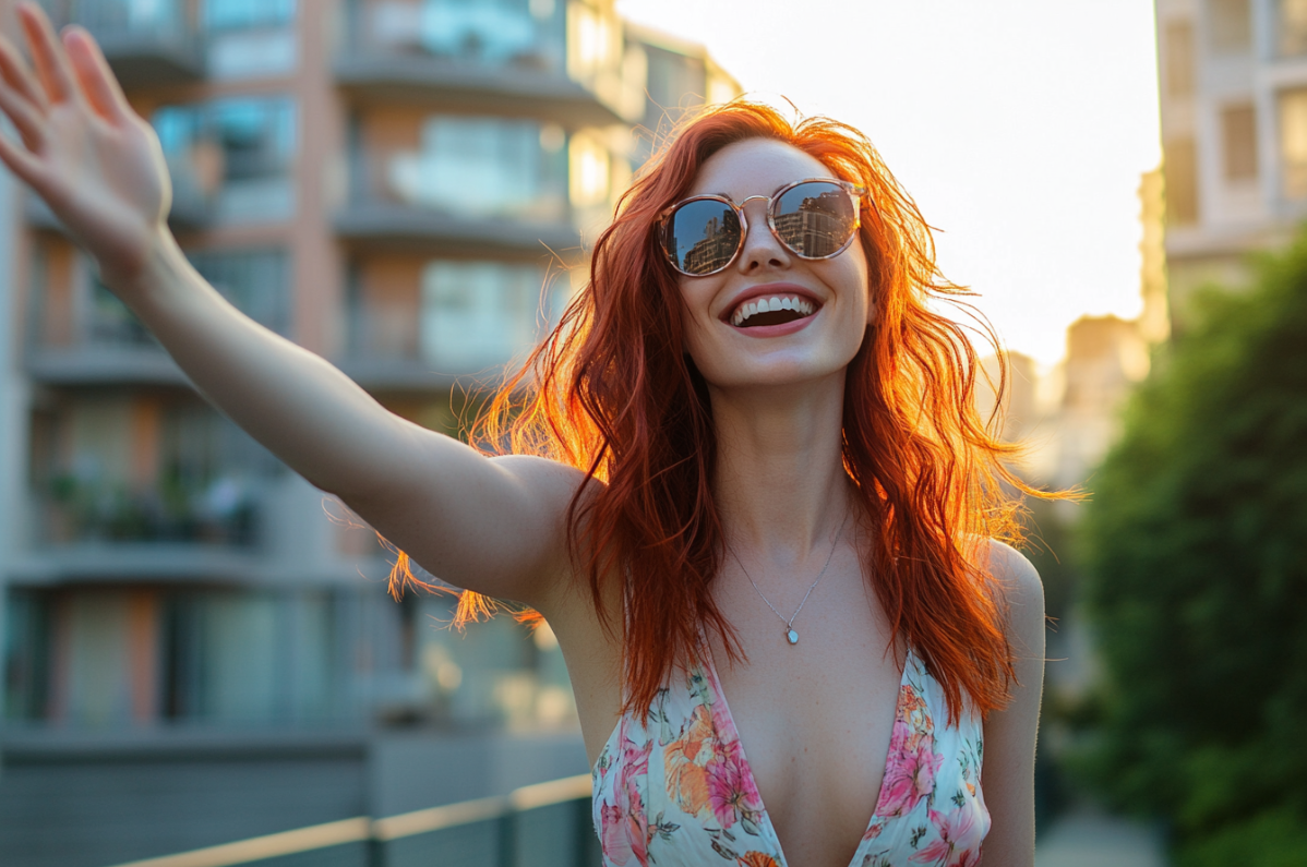 A woman waving | Source: Midjourney