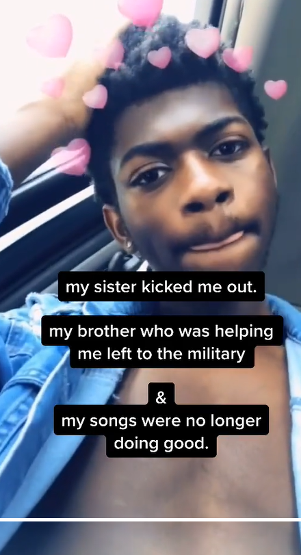 Lil Nas X recalled setbacks in 2017, including family struggles and stalled music, as posted in February 2017 | Source: TikTok/lilnasx