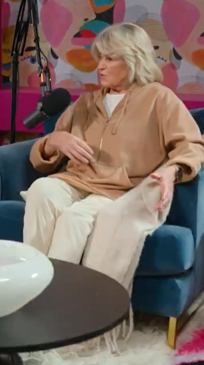 Martha Stewart reacts while recounting a lightning strike experience during her podcast conversation with Shawn Killinger | Source: Instagram/shawnkillingerqvc