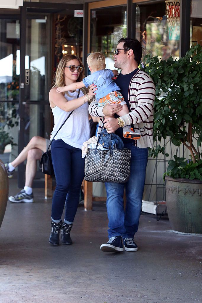 Hilary Duff with Mike Comrie and their son Luca Cruz Comrie on June 15, 2013 in Los Angeles, California. | Source: Getty Images