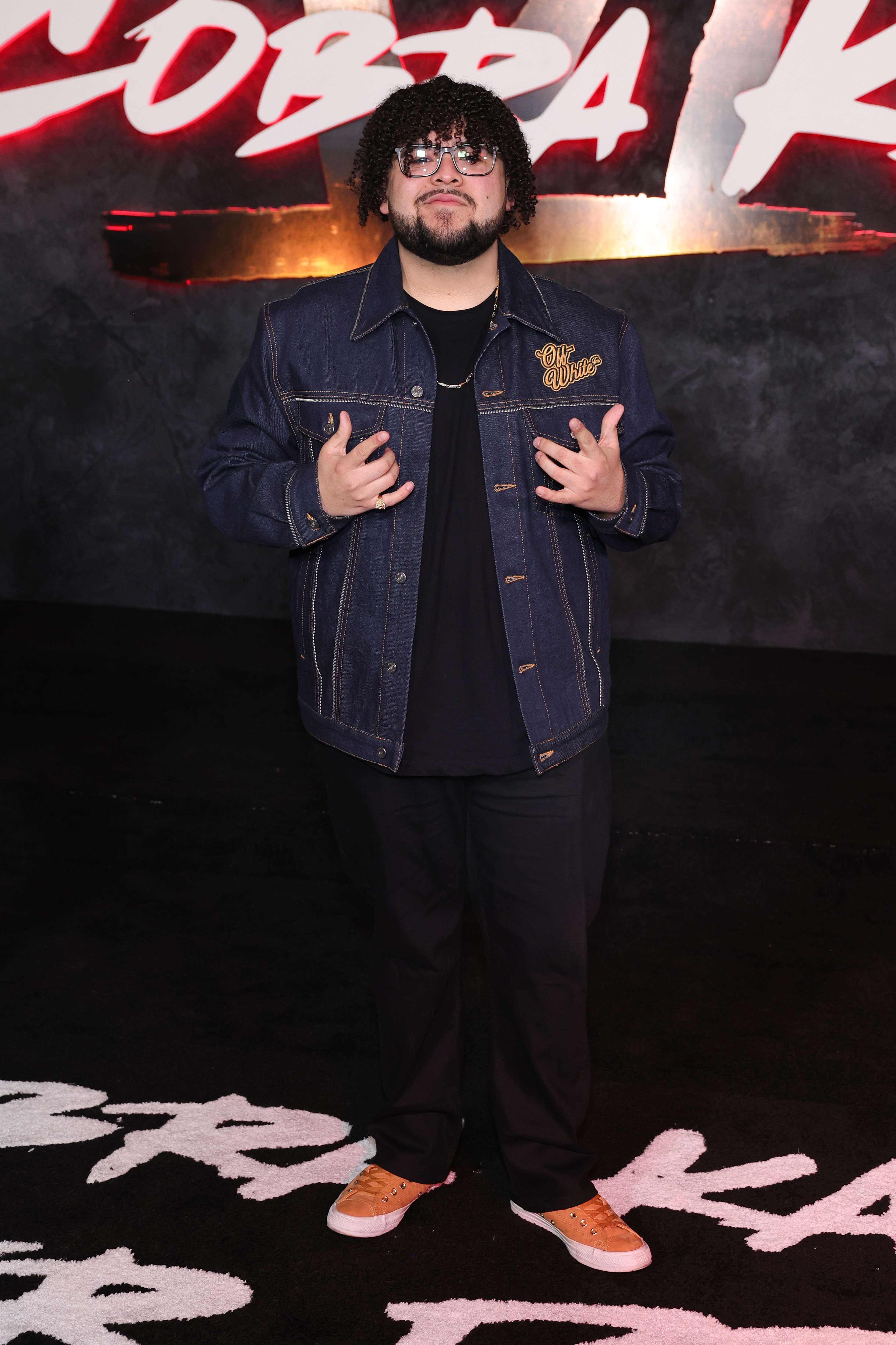 Rico Rodriguez at the series finale premiere of Netflix's "Cobra Kai" at The Egyptian Theatre Hollywood on February 12, 2025, in Los Angeles, California | Source: Getty Images