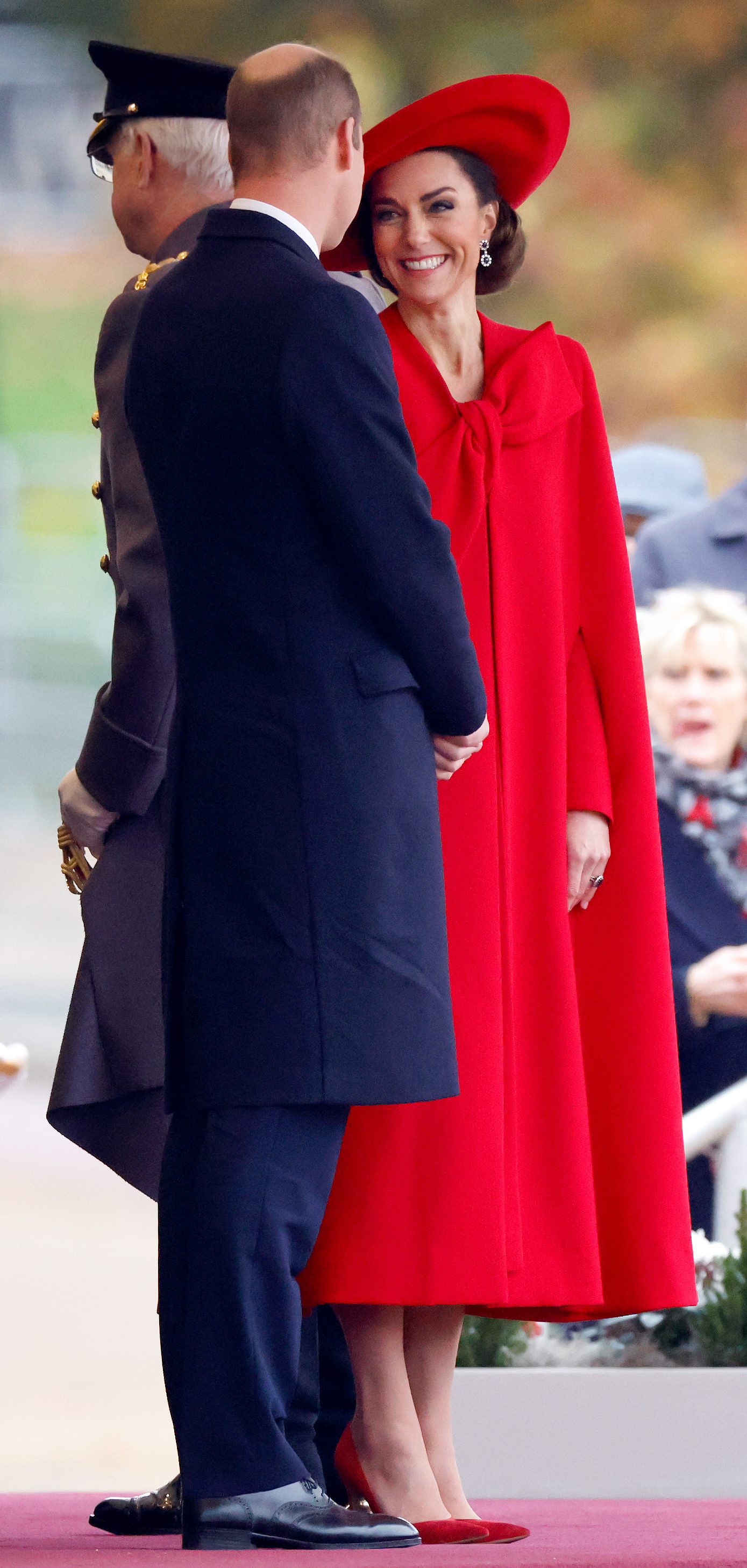 Prince William and Princess Catherine at a ceremonial welcome, at Horse Guards Parade, for the President and the First Lady of the Republic of Korea on day 1 of their state visit on November 21, 2023 in London, England | Source: Getty Images