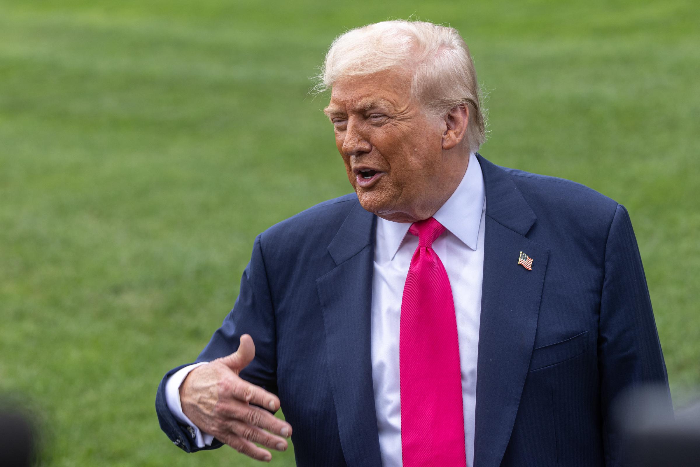 Donald Trump before boarding Marine One on the South Lawn of the White House, on July 15, 2025, in Washington, D.C. | Source: Getty Images