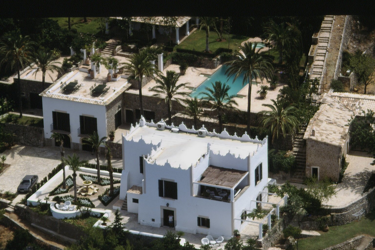 Aerial view of the villa of Michael and Diandra Douglas on the island of Majorca.  | Source: Getty Images