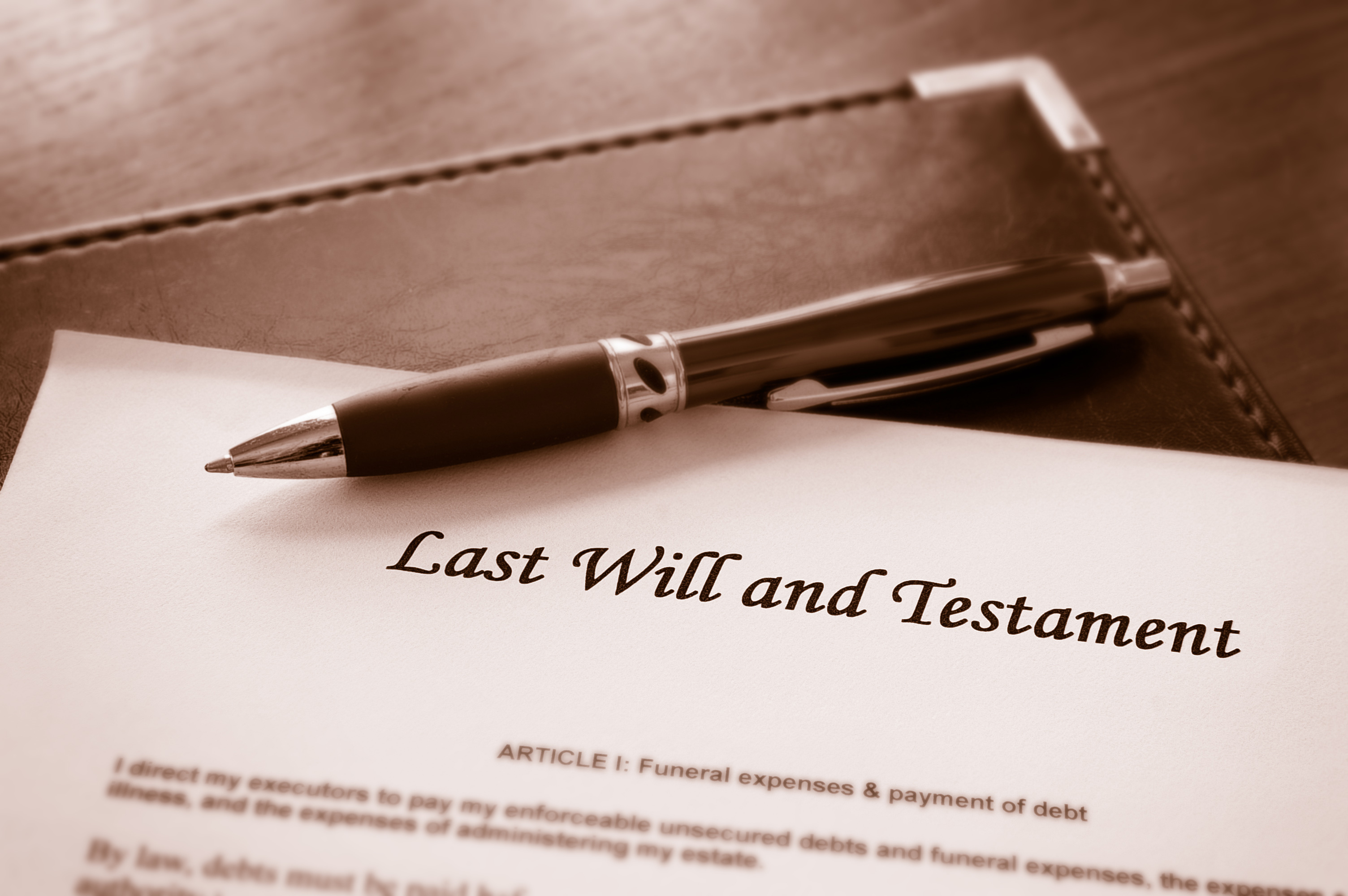 A document featuring the words Last Will and Testament | Source: Shutterstock
