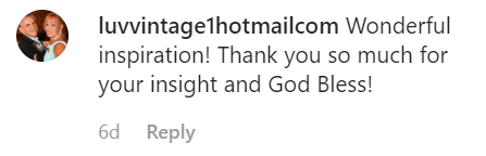 A fan comment on Marie's post | Instagram: @marieosmond