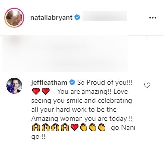 A comment from Jeff Leatham on Natalia Bryants' post on Instagram | Photo: Instagram/nataliabryant