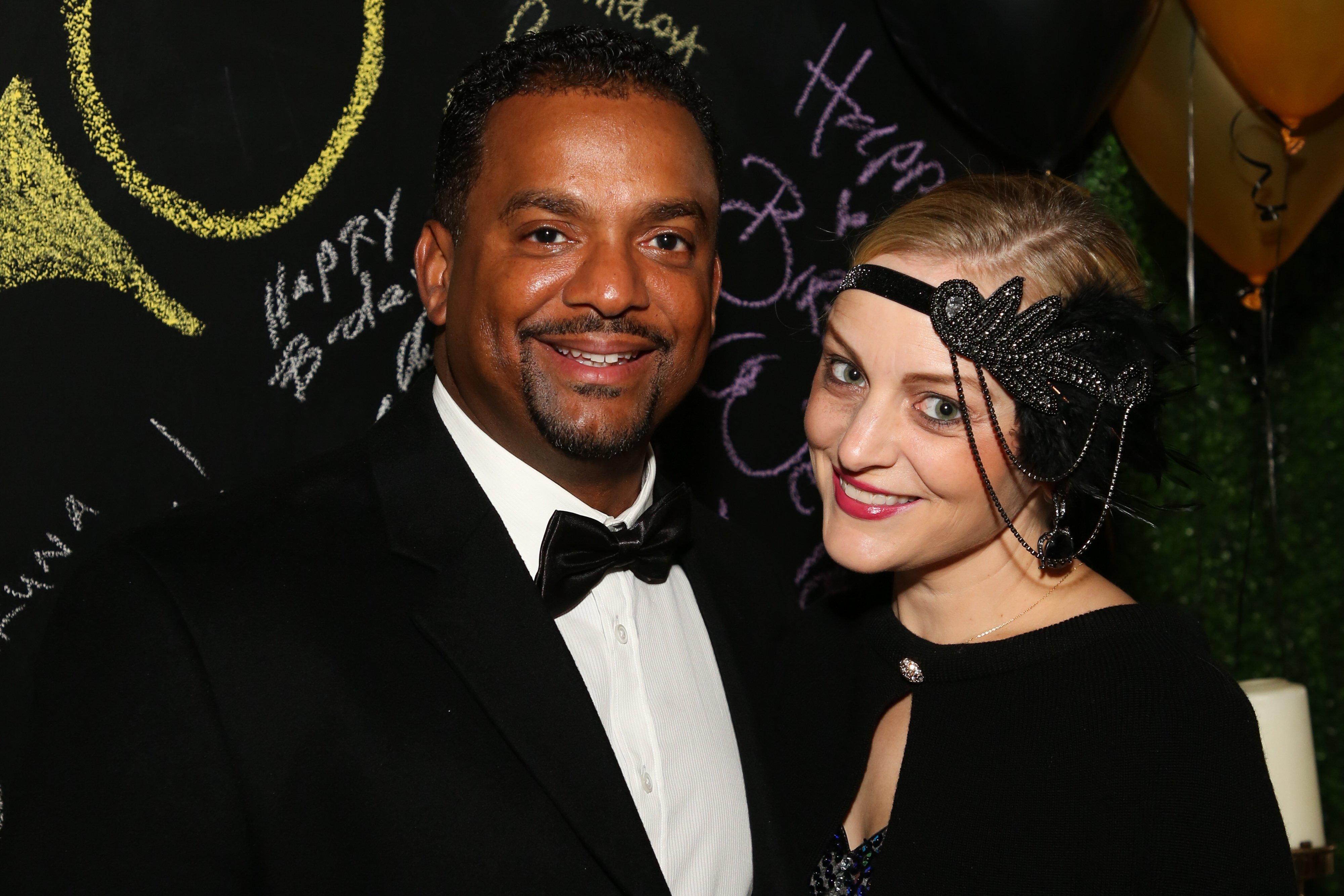 TV host Alfonso Ribeiro and his wife Angela Unkrich at Keo Motsepe's birthday party on November 30, 2019 | Photo: Getty Images