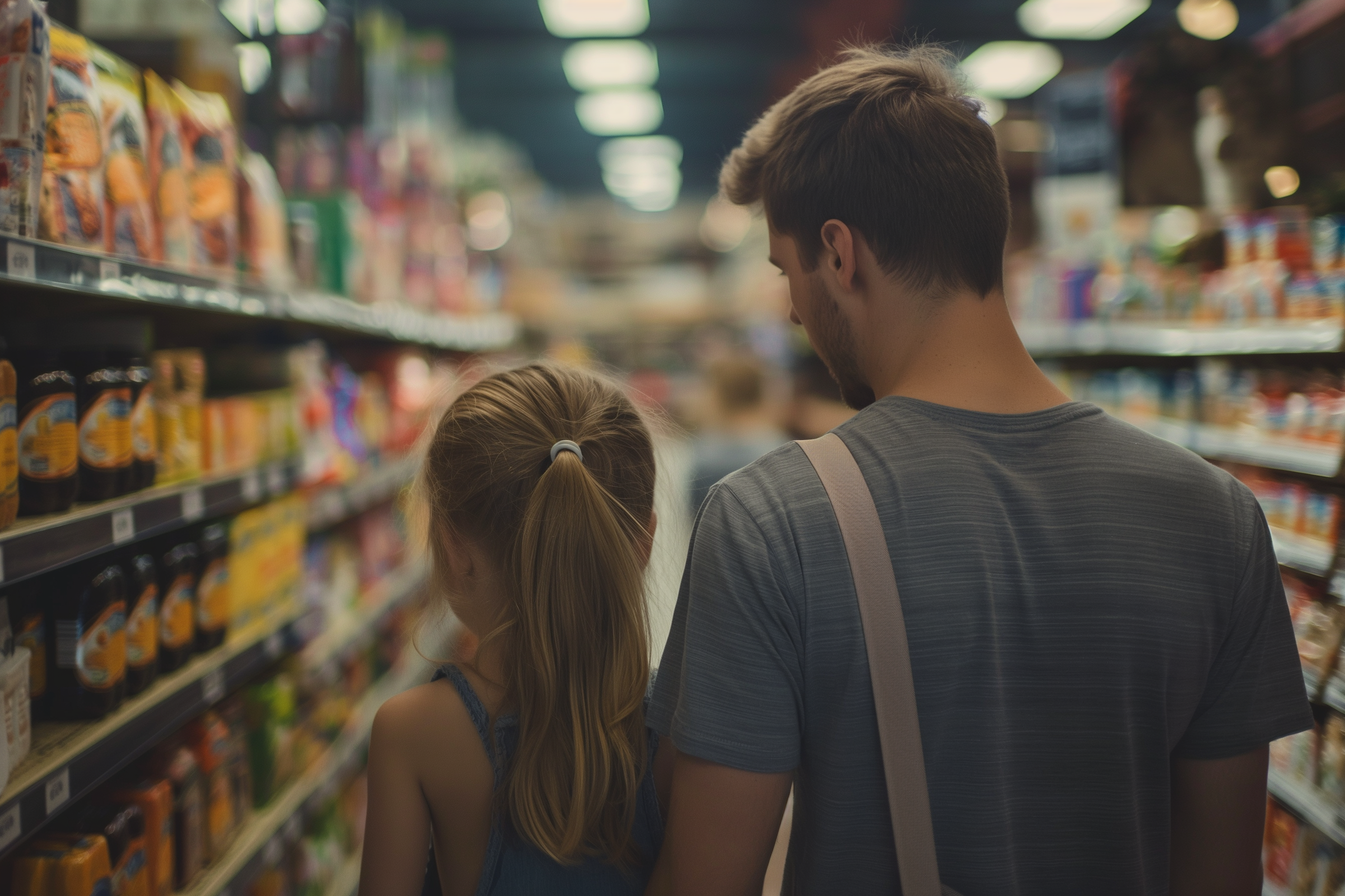 A dad and daughter shopping | Source: Midjourney