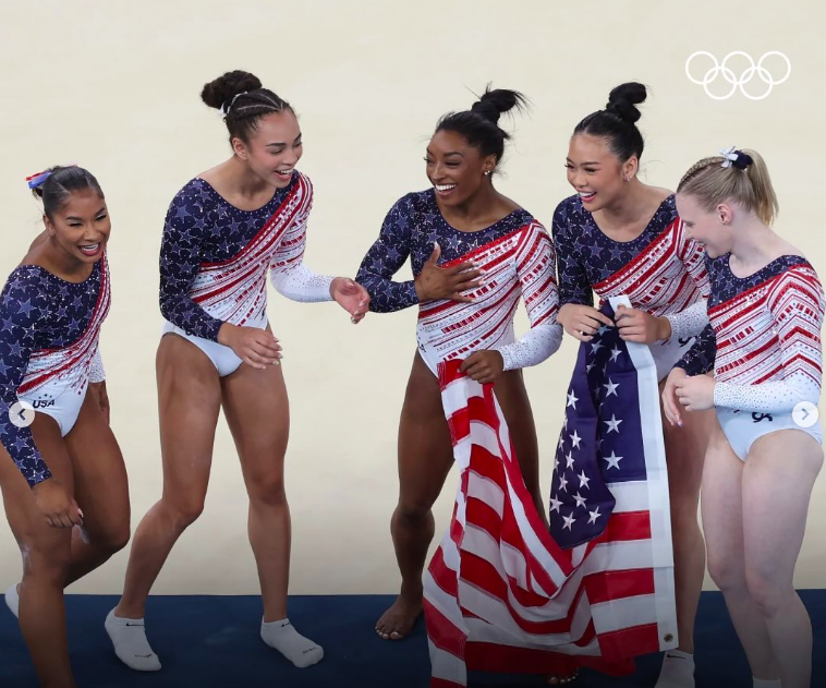 The US Women's Gymnast team competing in this year's Paris Olympics, posted on July 30, 2024 | Source: Instagram/olympics and usagym