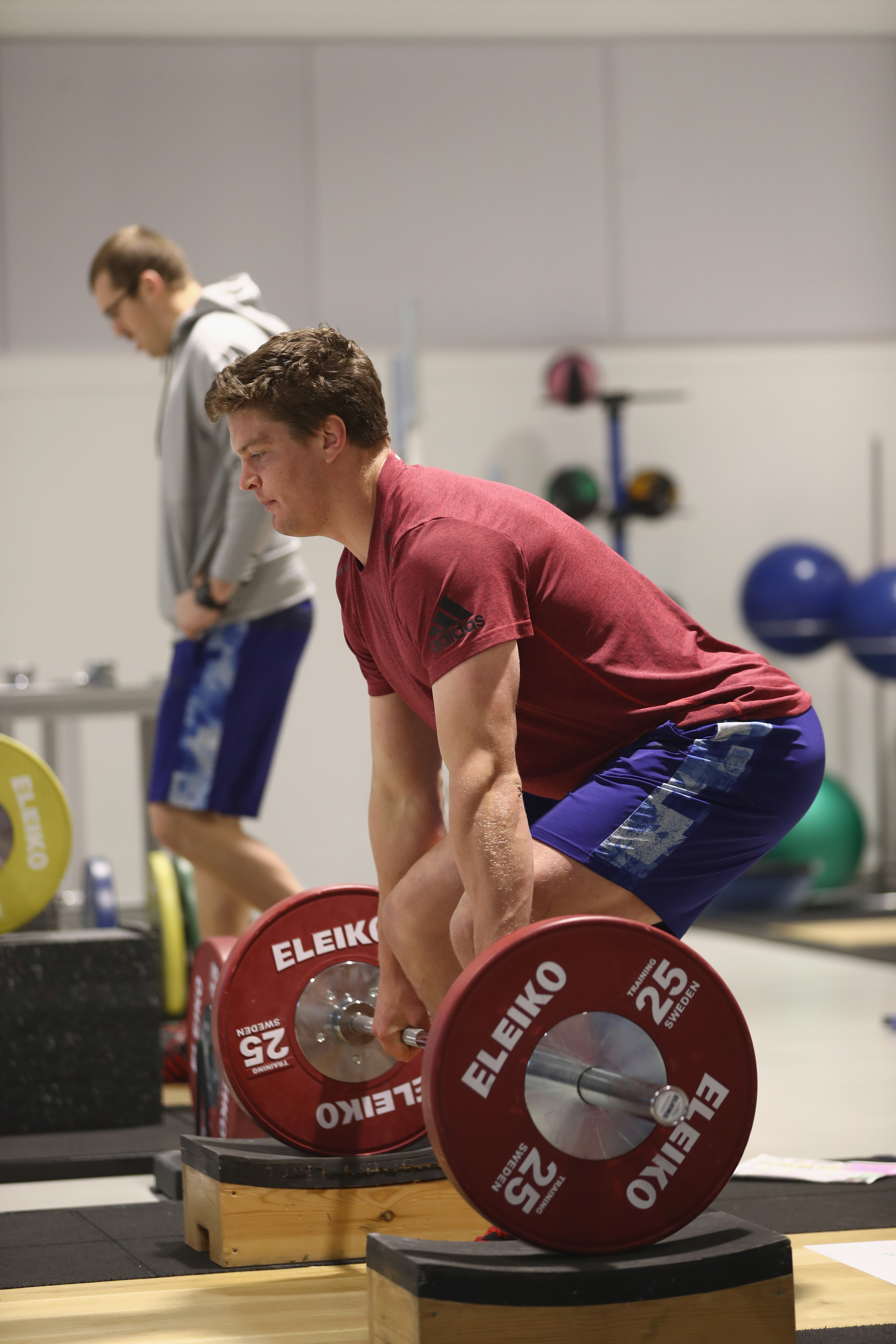 Scott Barrett of the New Zealand All Blacks deadlifts during a gym session at the Irish Institute of Sport on November 14, 2016, in Dublin, Ireland | Source: Getty Images