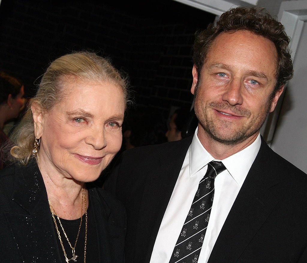Lauren Bacall with son Sam Robards pose at The Opening Night Party for The Roundabout Theater Company's "The Overwhelming" at The Laura Pels Theater with an Afterparty at The Millinium Hotel Ballroom on October 23, 2007 in New York. | Source: Getty Images