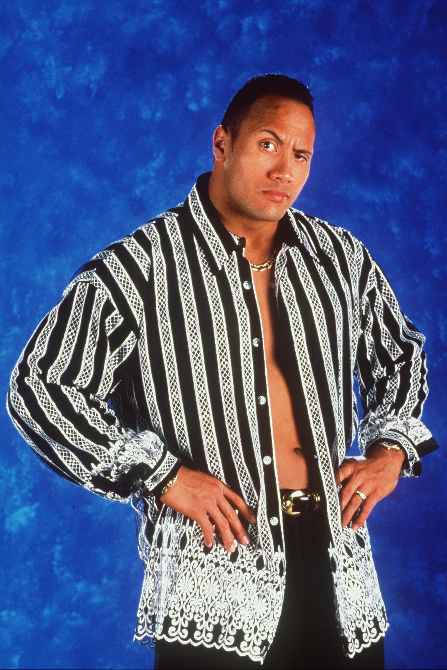 Dwayne Johnson at the World Wrestling Federation's Wrestler Rock Poses on June 12, 2000, in Los Angeles, California. | Source: Getty Images