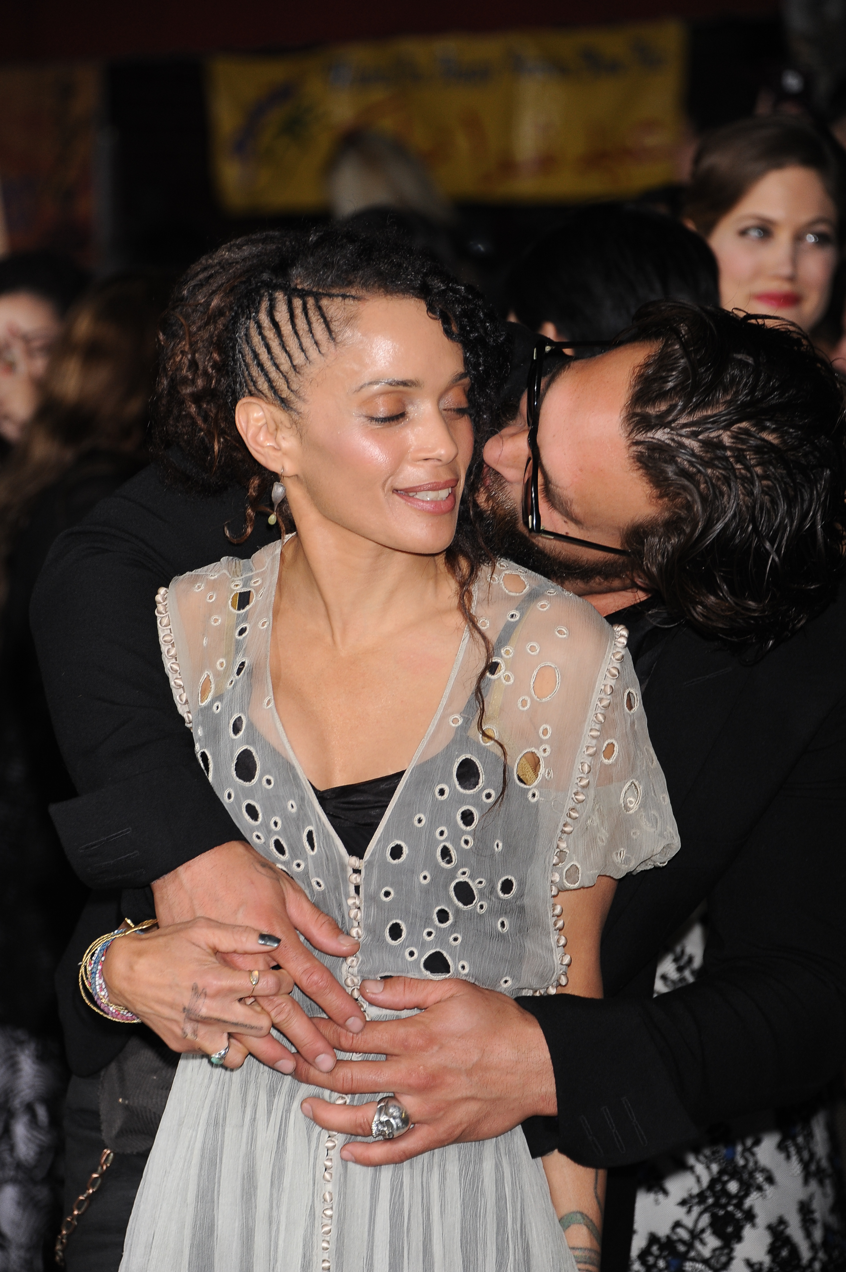 Jason Momoa and Lisa Bonet at The Regency Bruin Theater in Westwood. | Source: Getty Images
