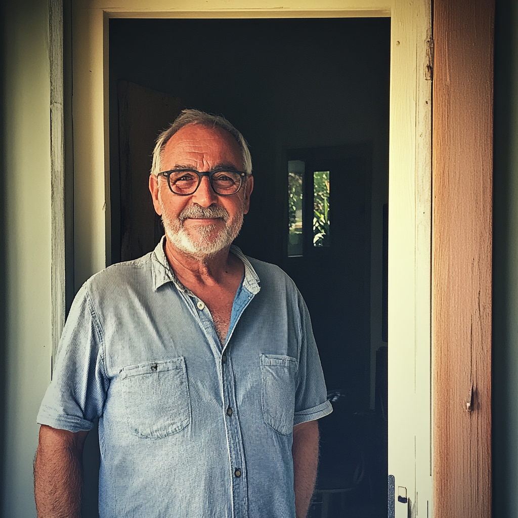 A man standing in a doorway | Source: Midjourney