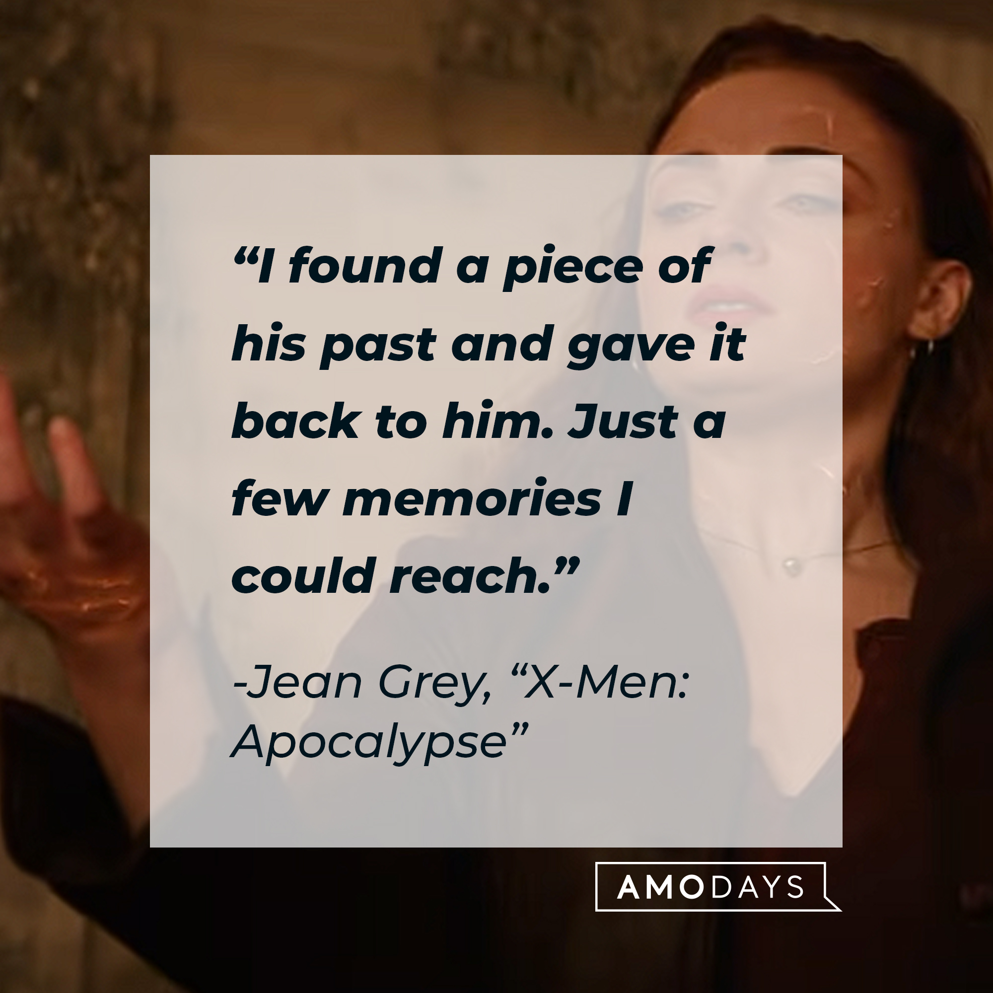 Jean Grey’s quote: "I found a piece of his past and gave it back to him. Just a few memories I could reach." | Image: Youtube.com/20thCenturyStudios