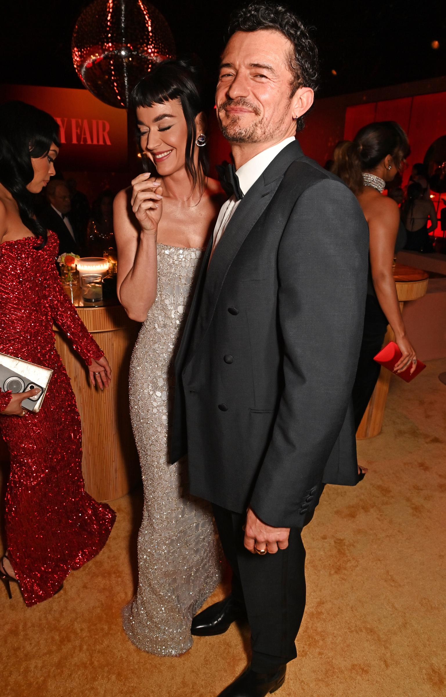 Katy Perry and Orlando Bloom at the Vanity Fair Oscar Party on March 2, 2025, in Beverly Hills, California | Source: Getty Images