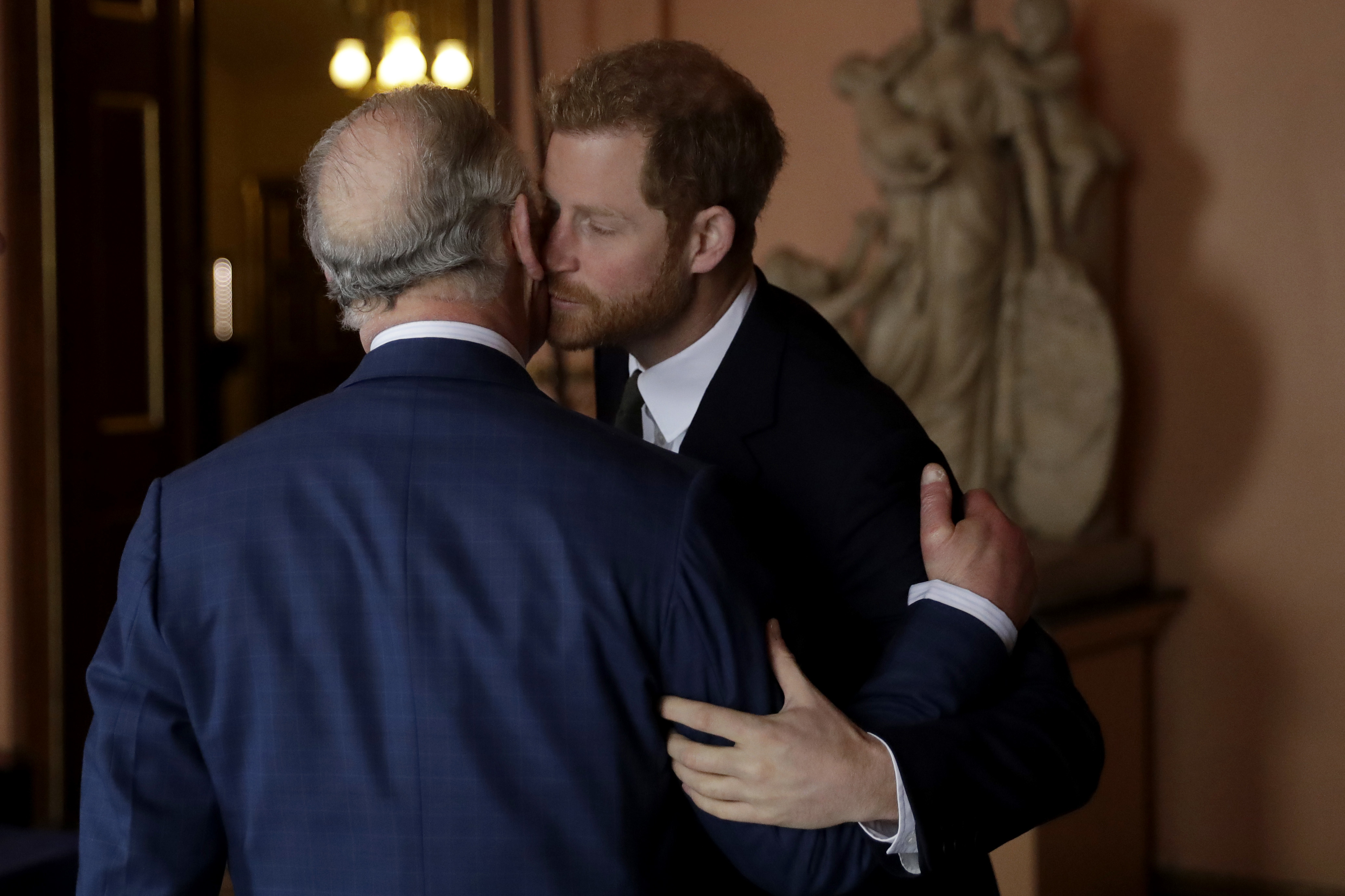 Prince Harry and Prince Charles, Prince of Wales arrive to attend the International Year of The Reef 2018 meeting in London, England, on February 14, 2018 | Source: Getty Images