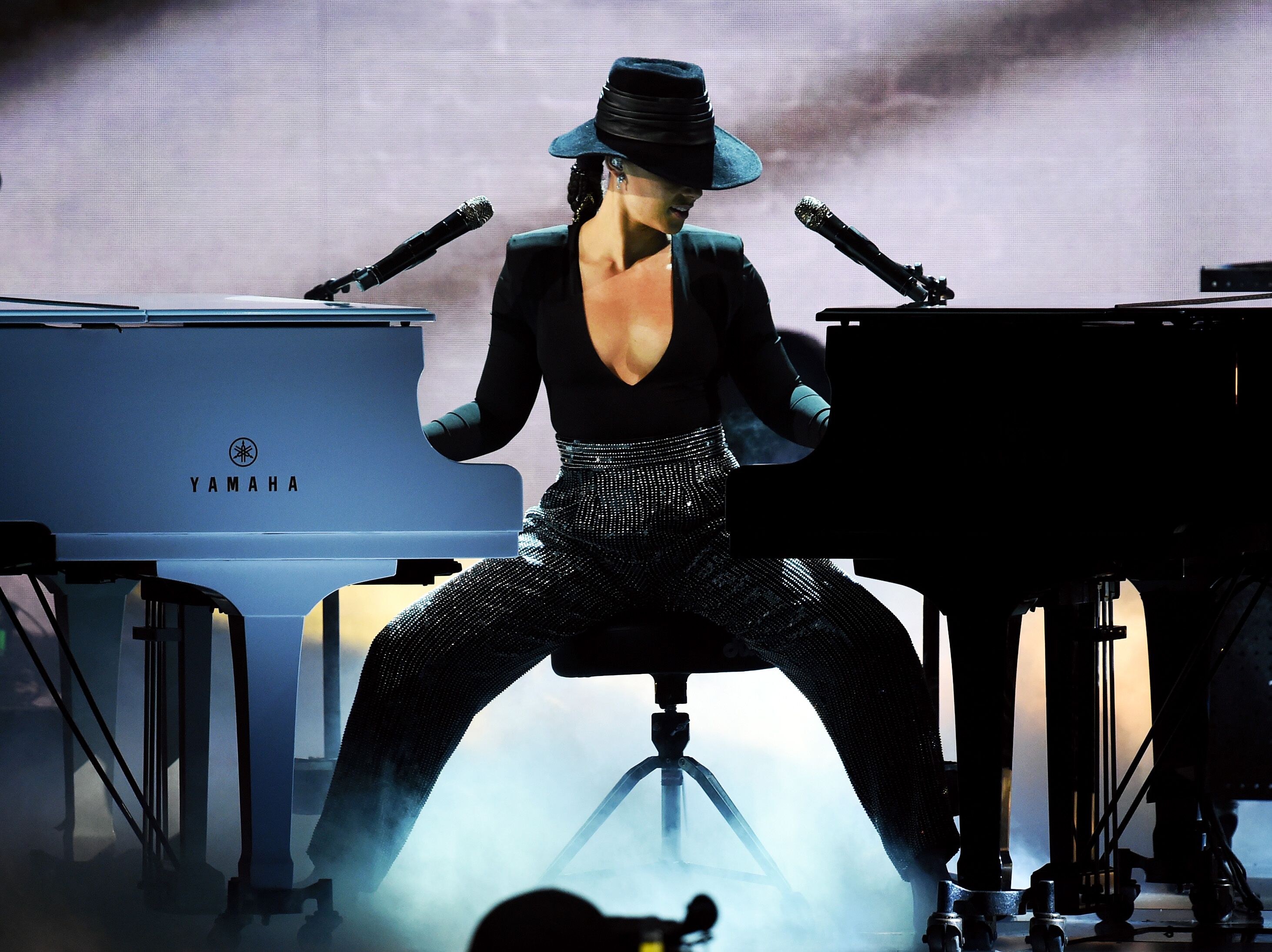 Singer/songwriter Alicia Keys in concert/ Source: Getty Images