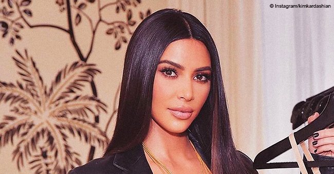 Kim Kardashian Flaunts Her Toned Body In Cream Lingerie Showing Off Her Slim Waist