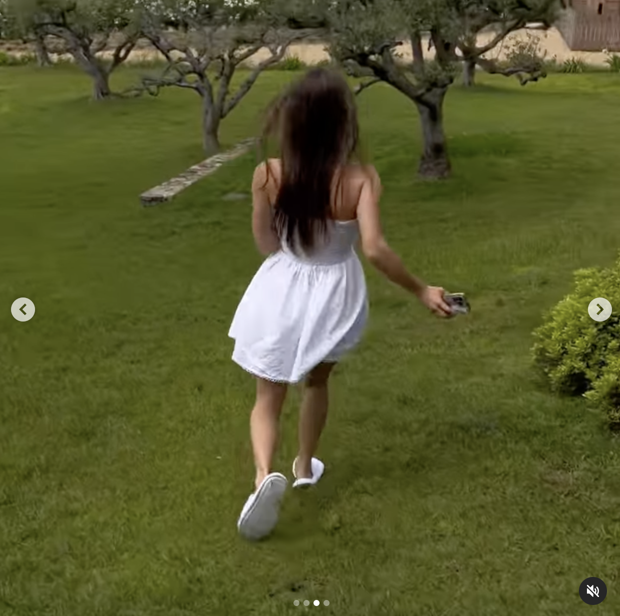 Paula Bruss walking on a grassy field, as seen in a video posted on July 6, 2024 | Source: Instagram/dylanjaggerlee