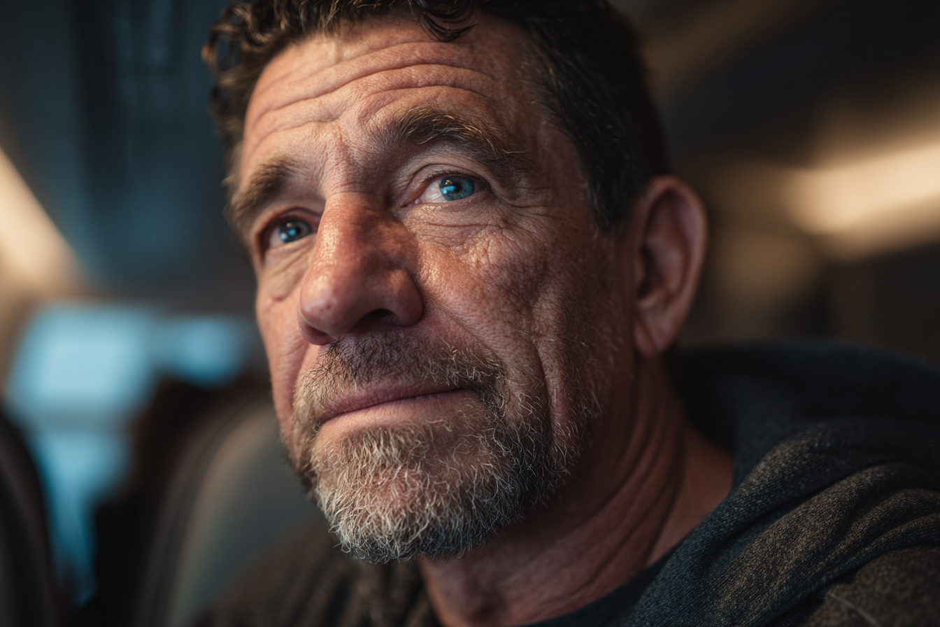 A close-up shot of a man's face | Source: Midjourney