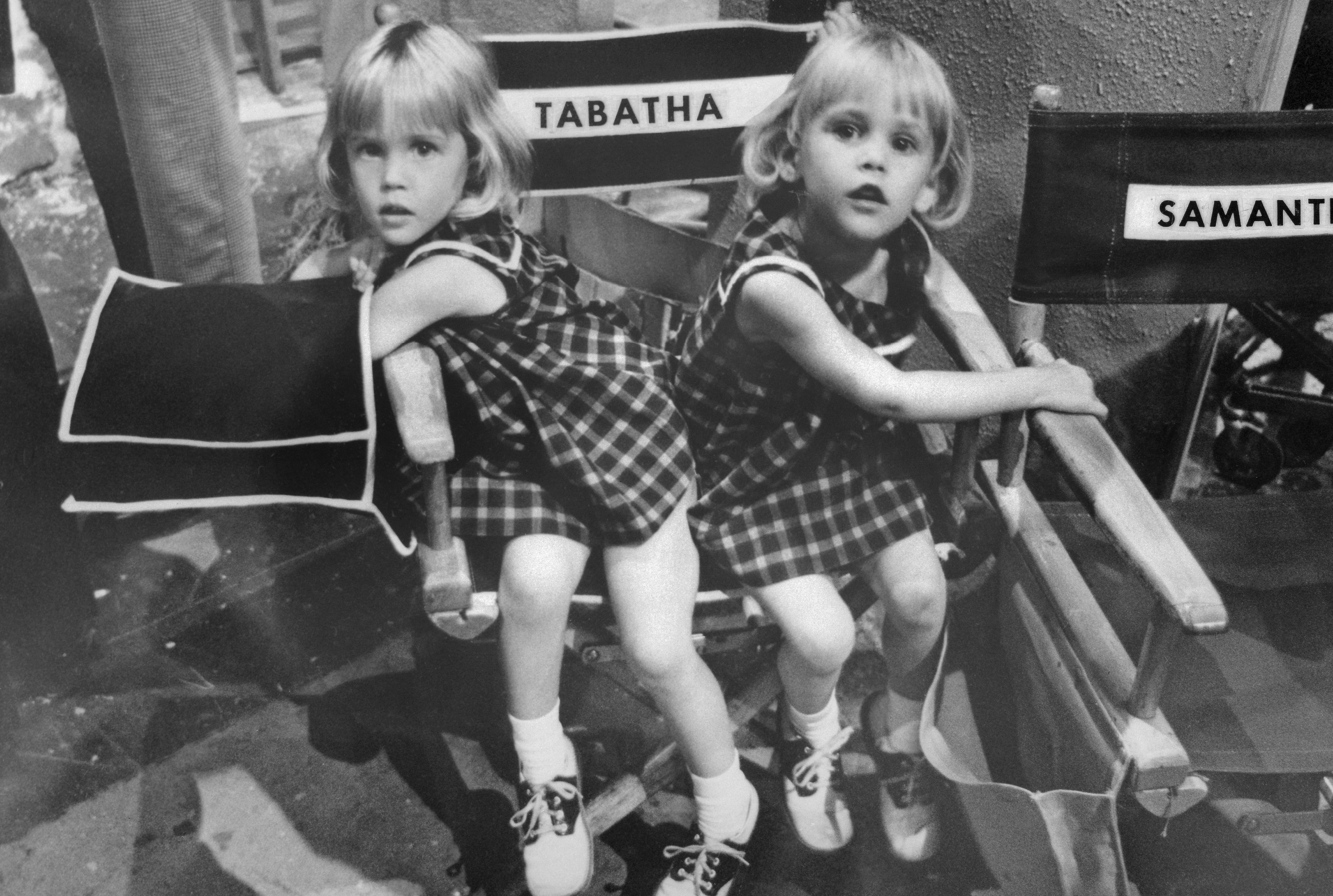 Pictured: (L) Diane Murphy and her fraternal twin sister Erin Murphy portray Tabitha Stephens in the TV sitcom, "Bewitched." / Source: Getty Images