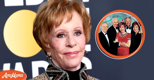 Carol Burnett at the 76th Annual Golden Globe Awards on January 6, 2019 in Beverly Hills, California, and her and other stars on  "The Carol Burnett Show - A Reunion" on January 1, 1993 | Photos: Jon Kopaloff & CBS/Getty Images