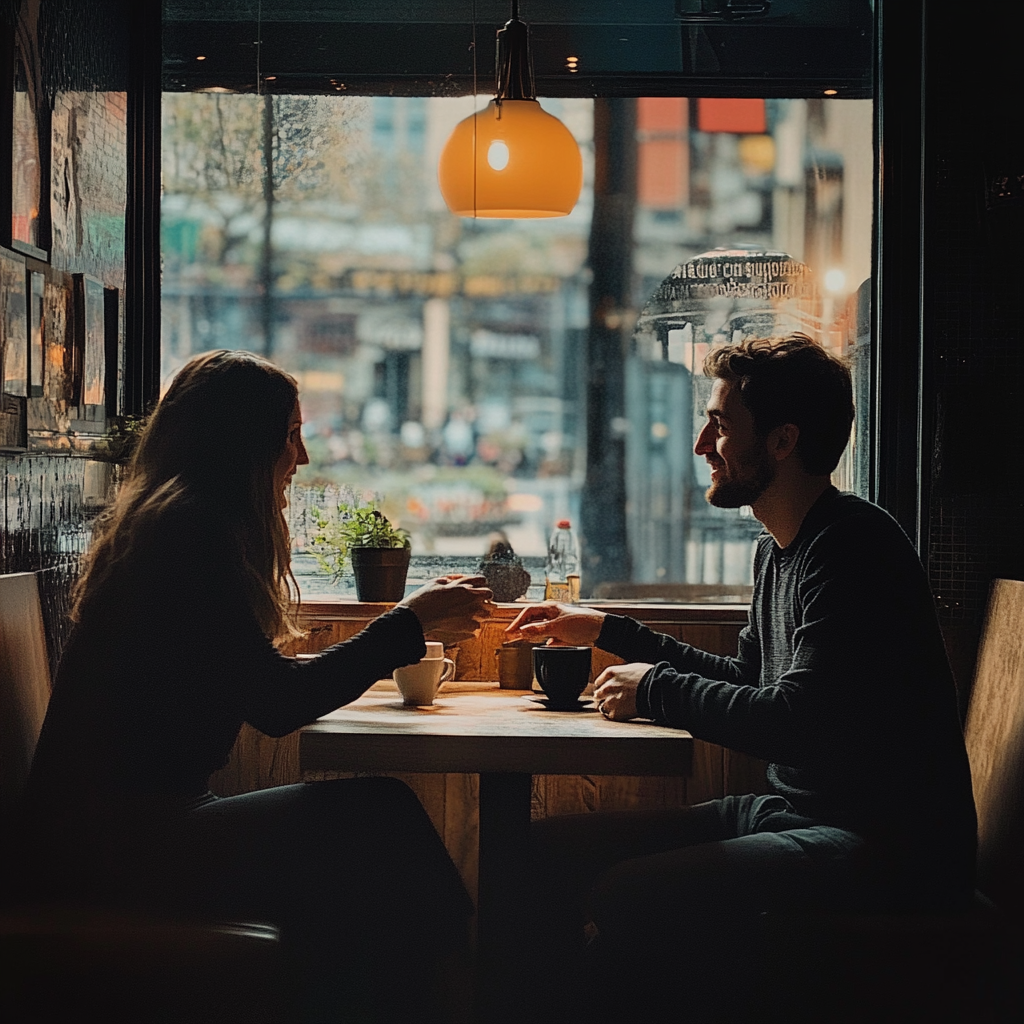 People having coffee at a restaurant | Source: Midjourney