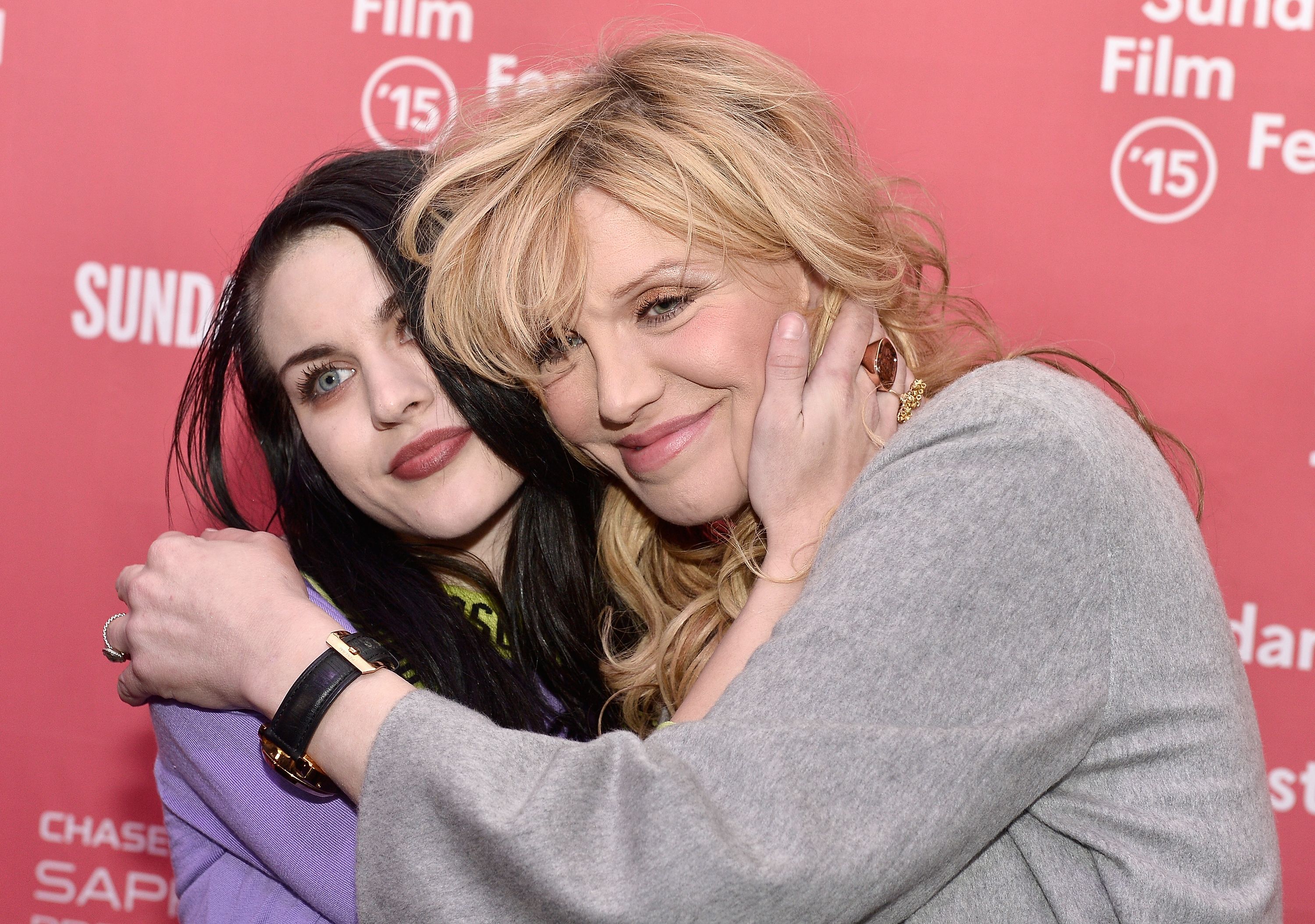 Frances Bean Cobain and Courtney Love at the "Kurt Cobain: Montage Of Heck" premiere at the 2015 Sundance Film Festival | Source: Getty Images