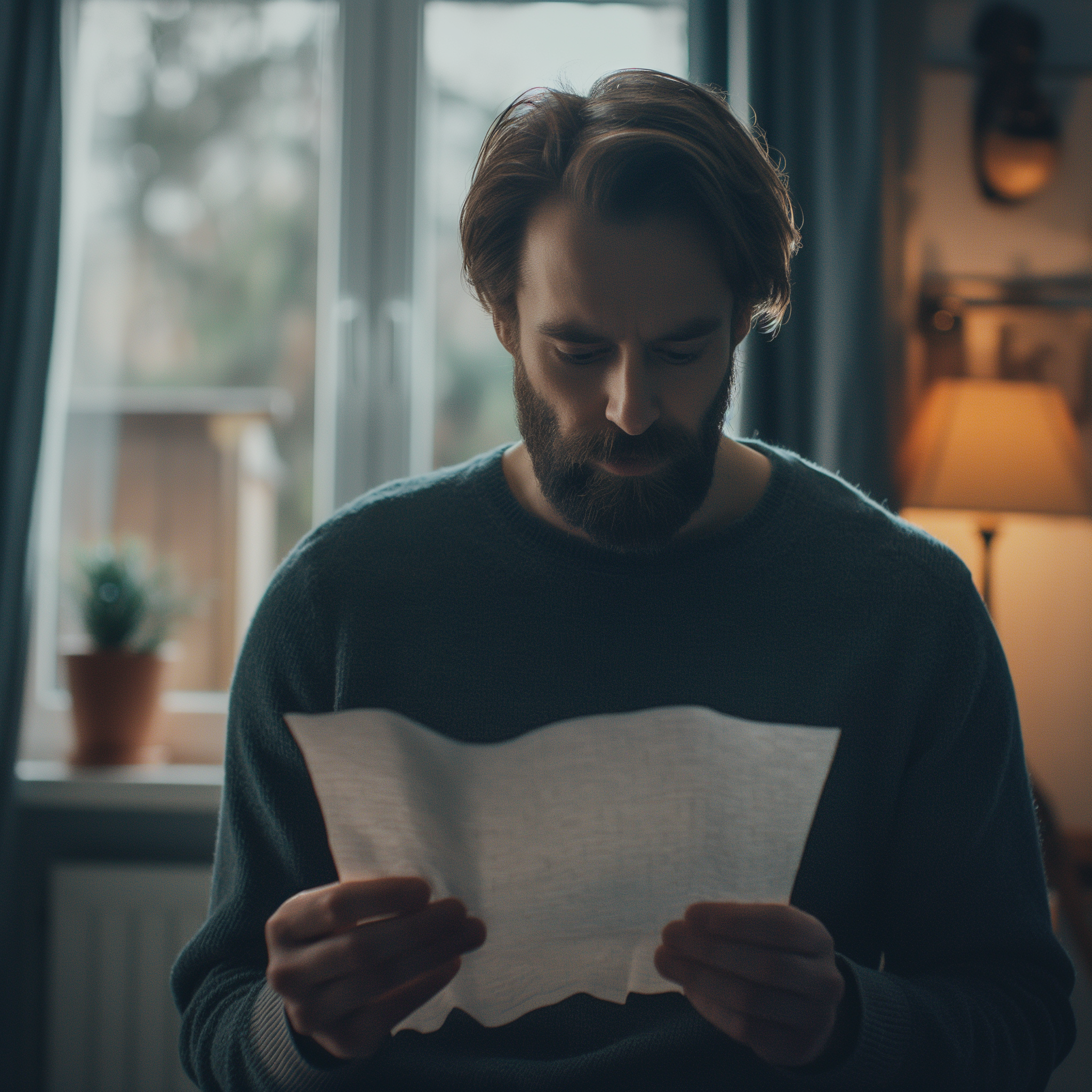 A man holding a sheet of paper | Source: Midjourney