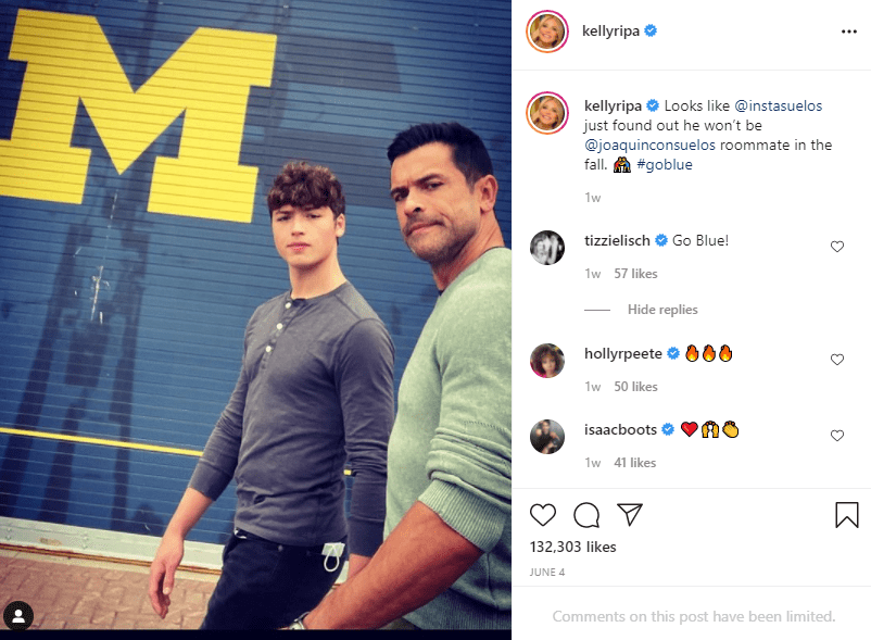Mark Consuelos and his son explored the University of Michigan campus. | Photo: Instagram/kellyripa