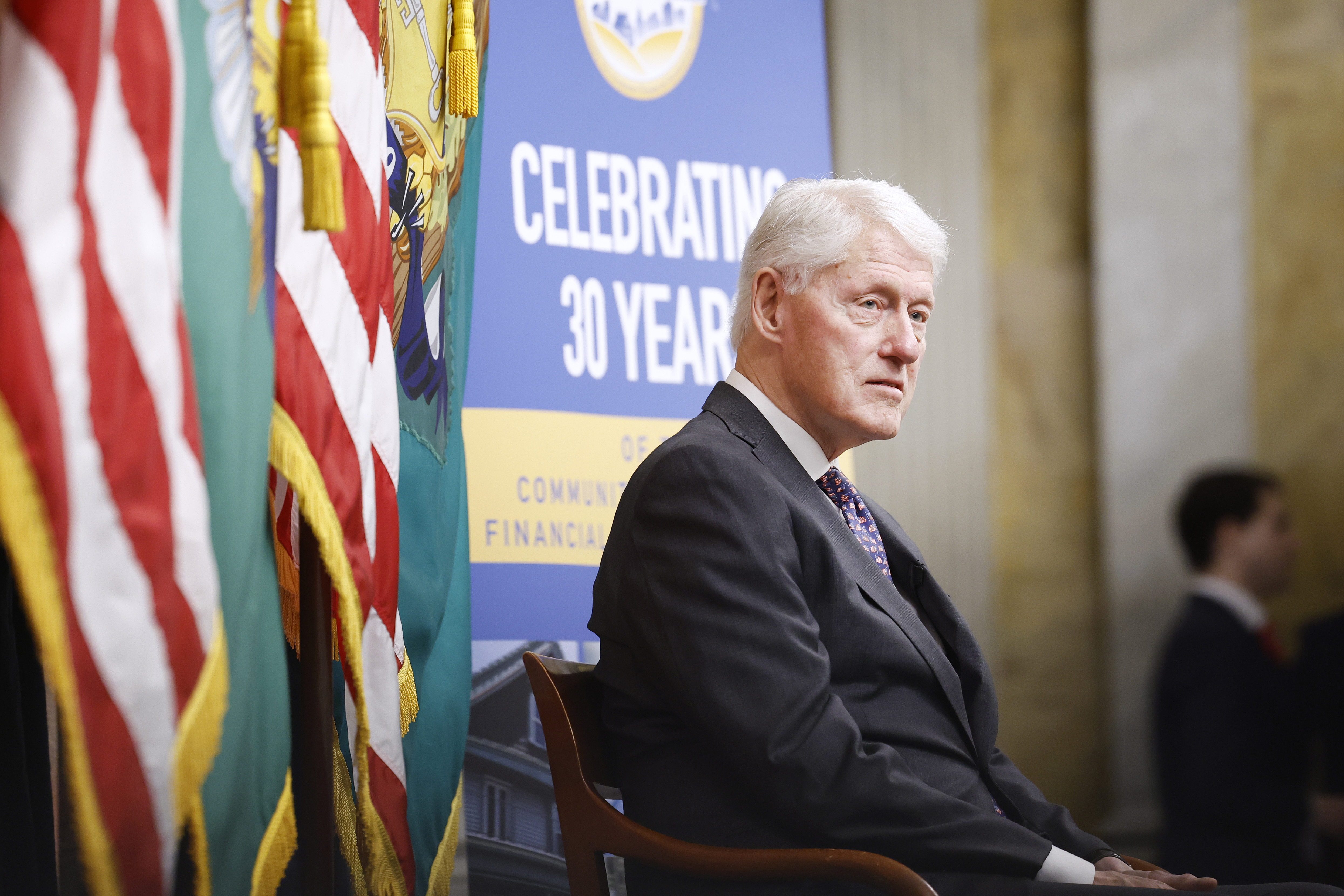 Bill Clinton at an event celebrating the Community Development Financial Institutions FUND (CDFI) at the U.S. Treasury Department on November 21, 2024 in Washington, DC | Source: Getty Images