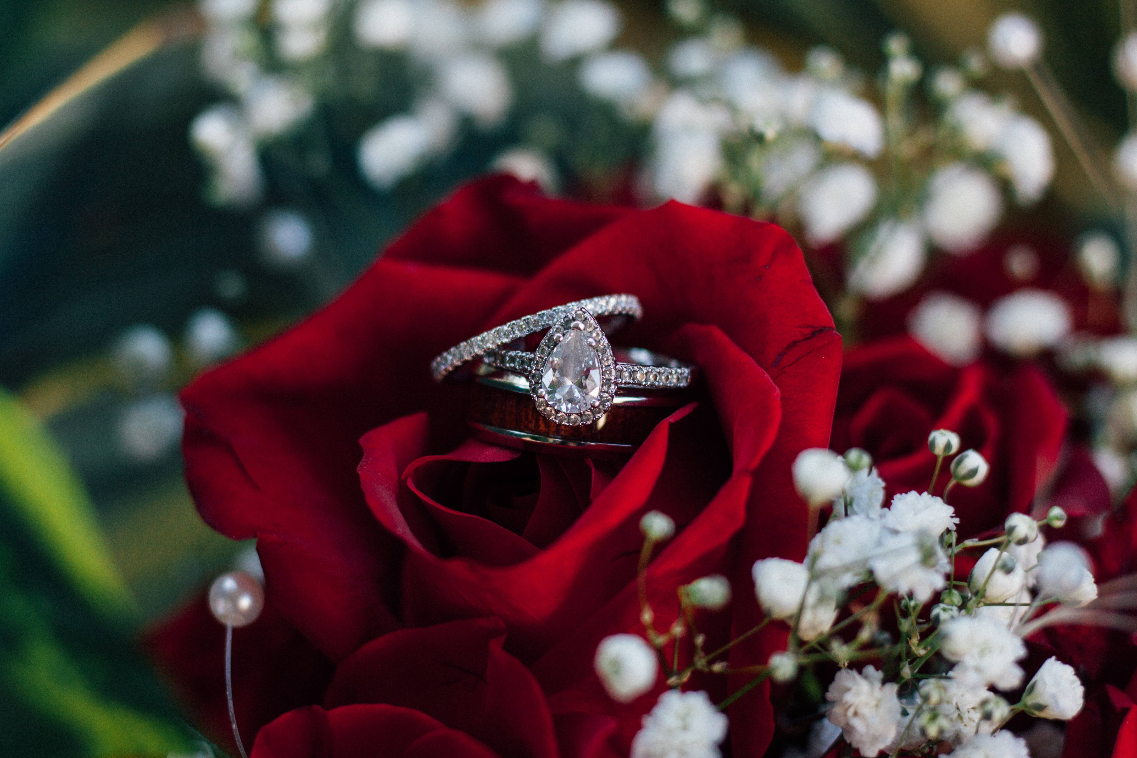 Una rosa con un anillo de compromiso. | Foto: Unsplash