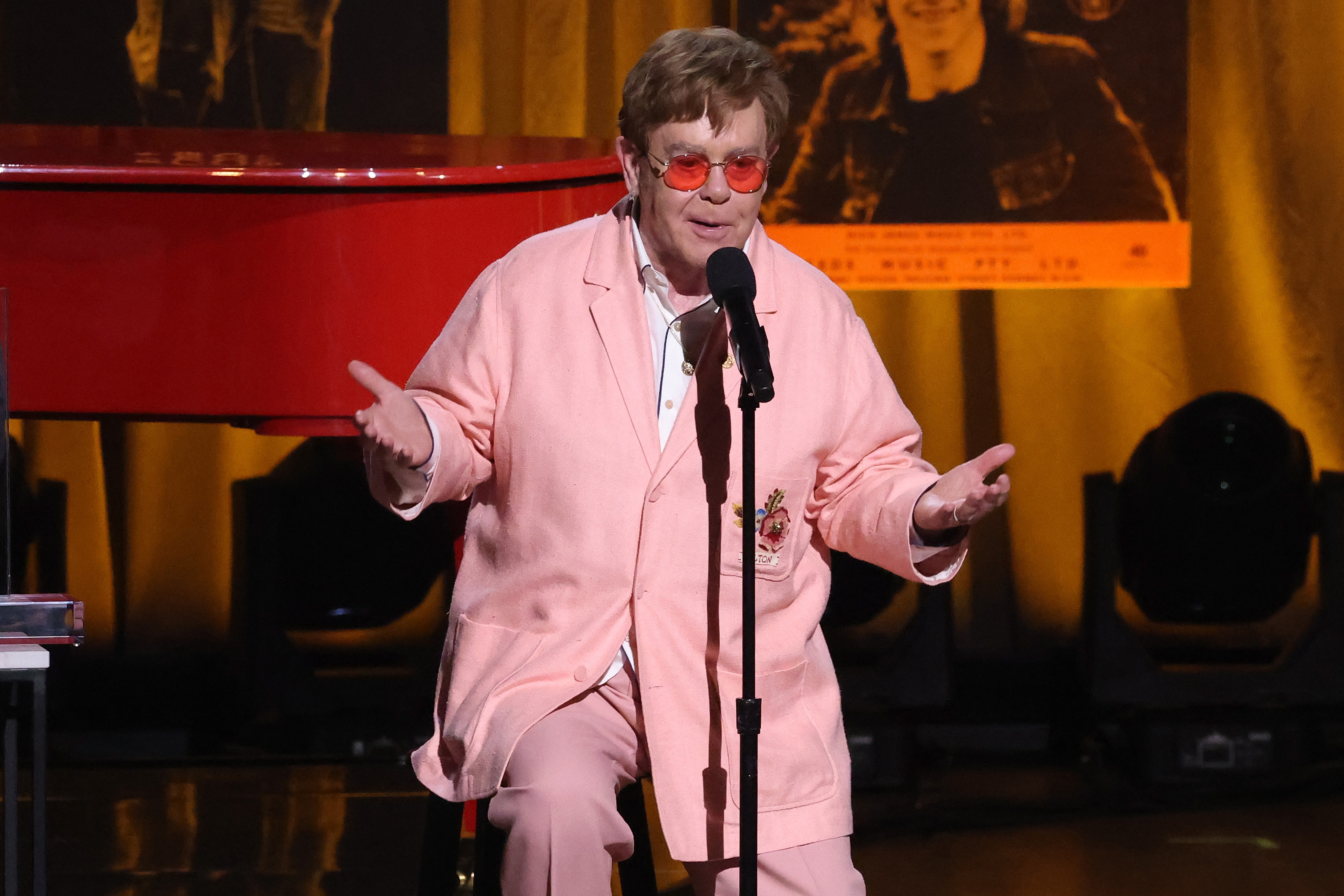 Elton John accepts the 2024 Gershwin Prize for Popular Song by the Library of Congress in Washington, DC, on March 20, 2024 | Source: Getty Images