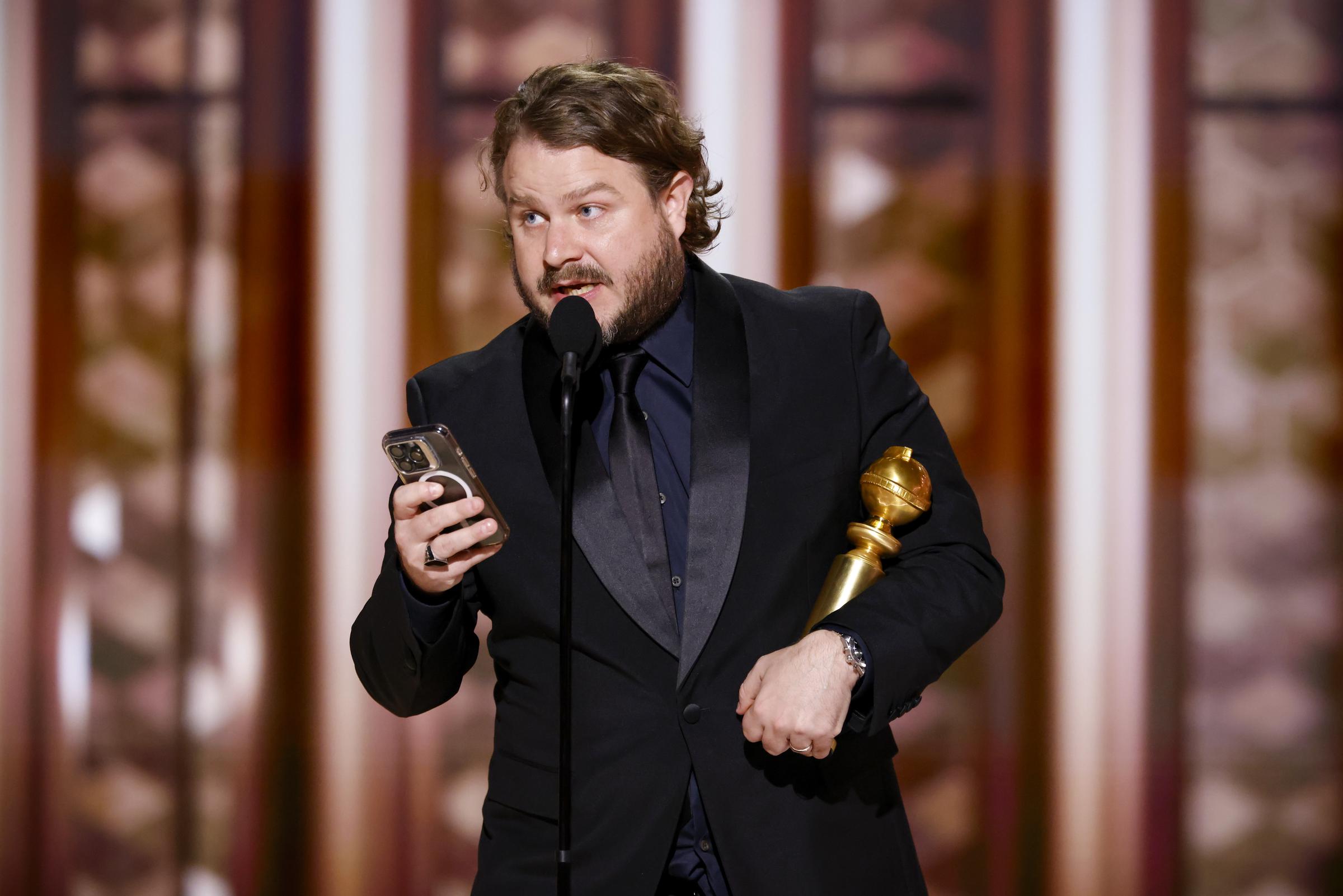 Brady Corbet accepts the Best Director award for "The Brutalist" at the 82nd Golden Globe Awards on January 5, 2025 | Source: Getty Images