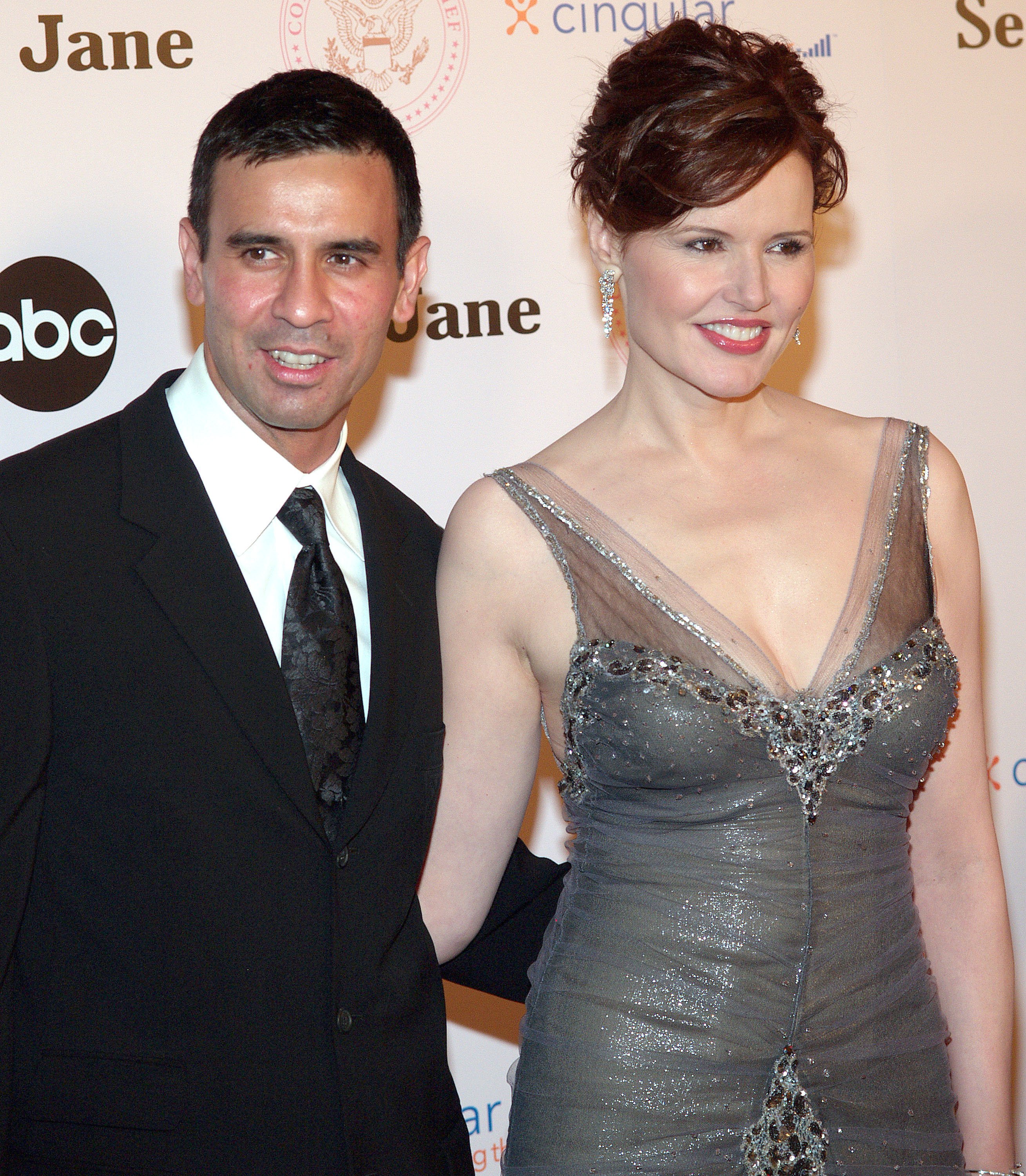 Reza Jarrahy and Geena Davis during "Commander in chief" Inaugural Ball and Premiere Screening at The Regent Beverly Wilshire in Beverly Hills, CA.  / Source: Getty Images
