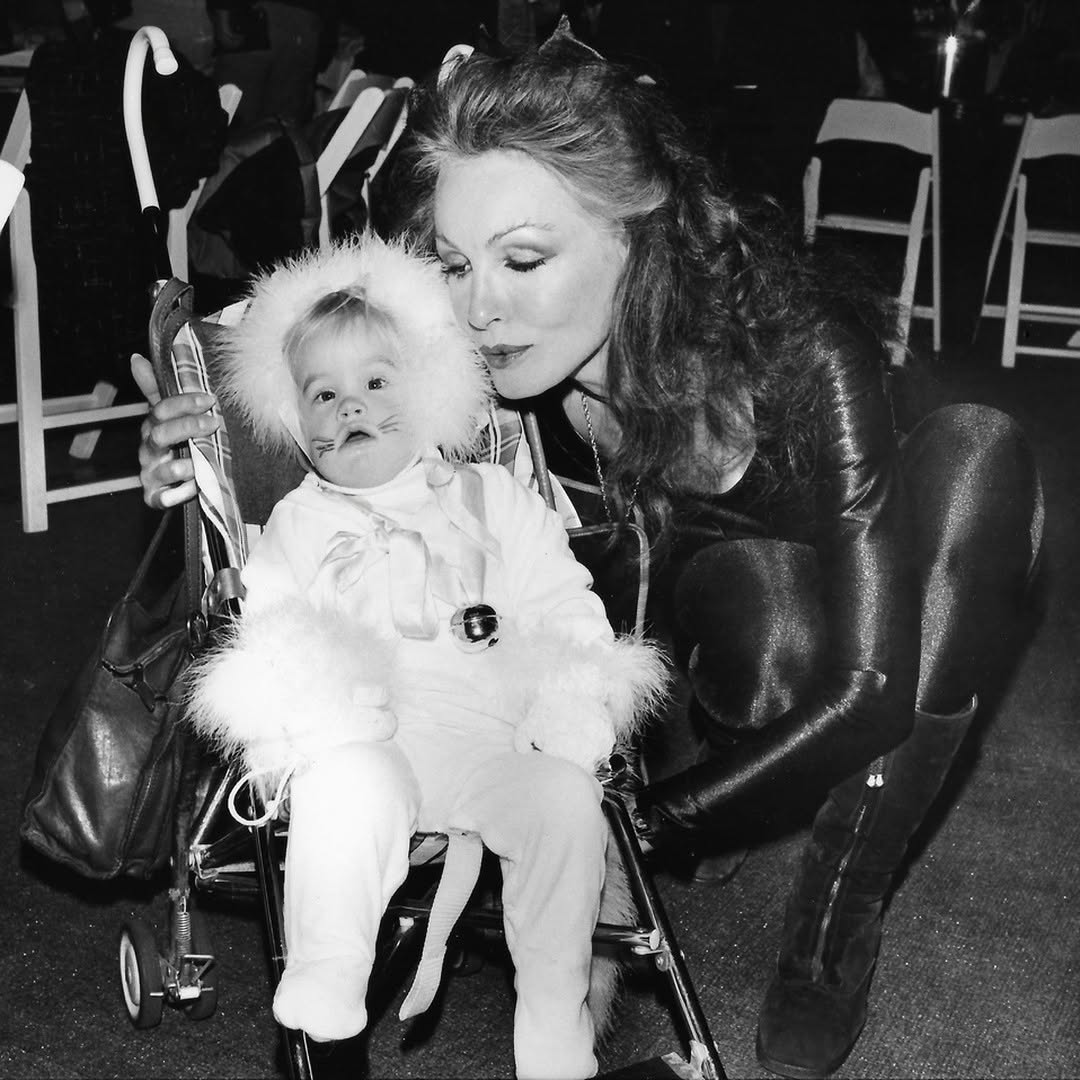 Julie Newmar and her son, John, from a post dated February 25, 2017. | Source: Instagram/julienewmarofficial