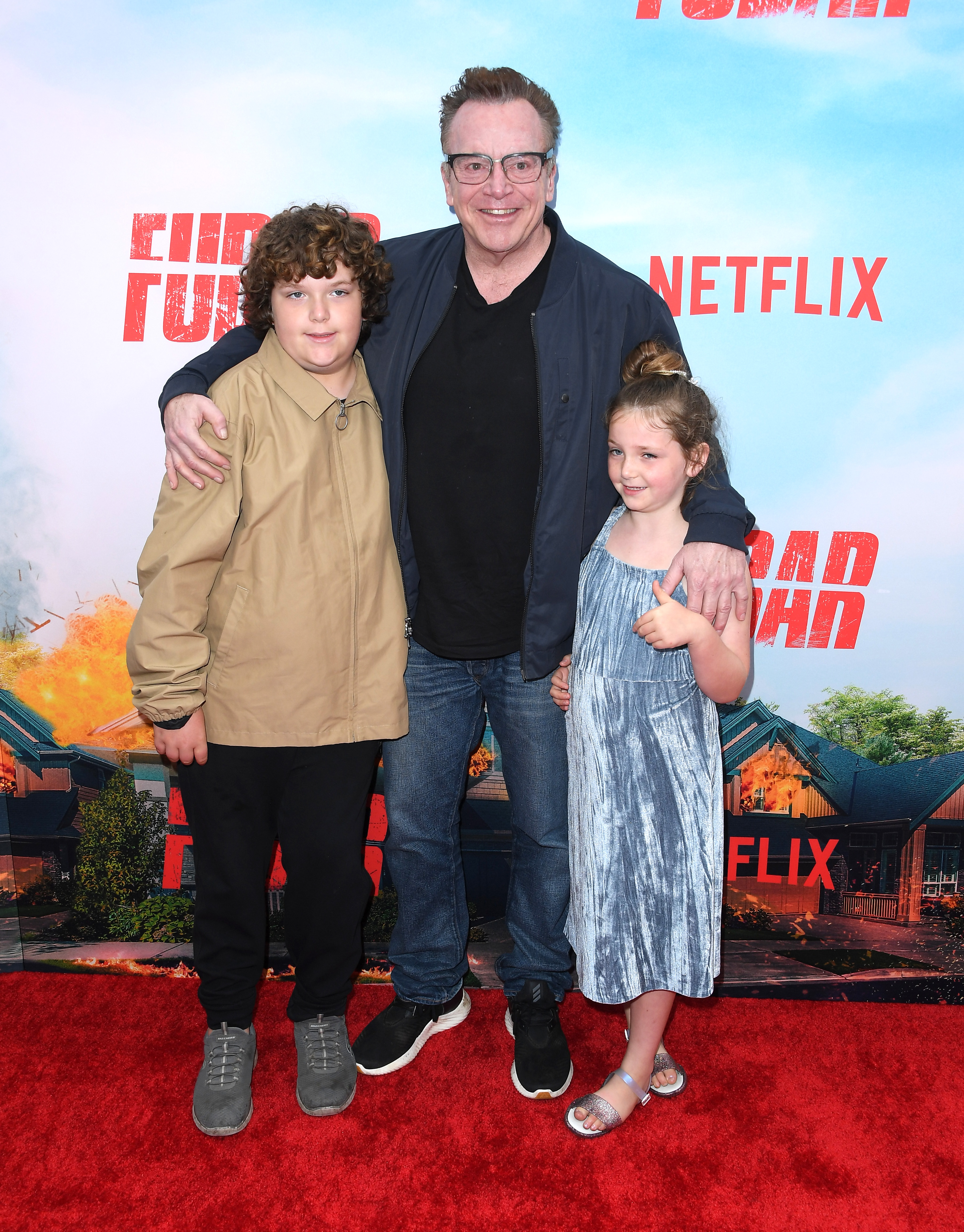 Jax, Tom, and Quinn Arnold at the Netflix premiere of "FUBAR" in Los Angeles, 2023 | Source: Getty Images